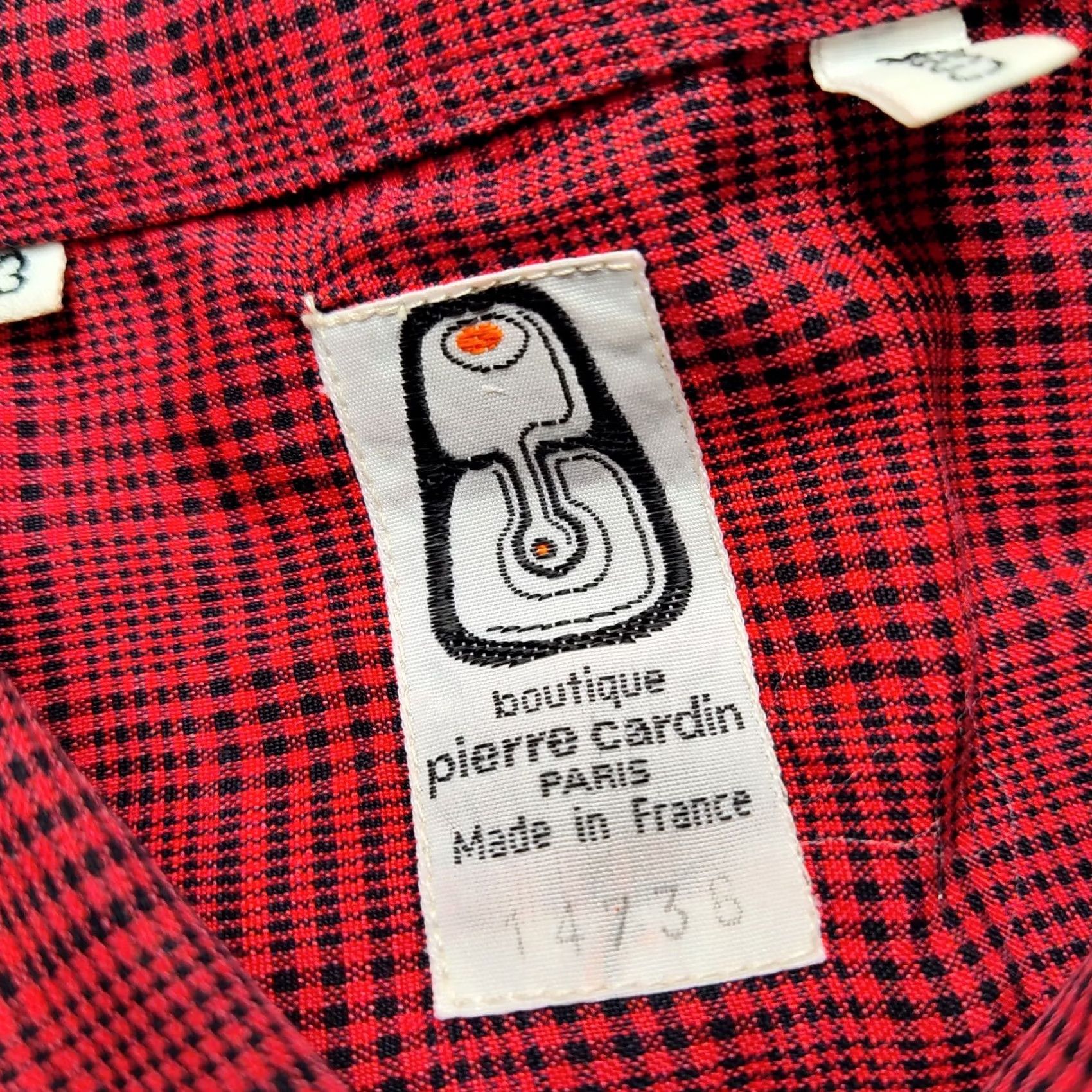 Pierre Cardin VTG PIERRE CARDIN Boutique Paris Men 3 (XL) Red Plaid 1/2 Button Tunic Shirt EUC Size US XL / EU 56 / 4 - 3 Thumbnail