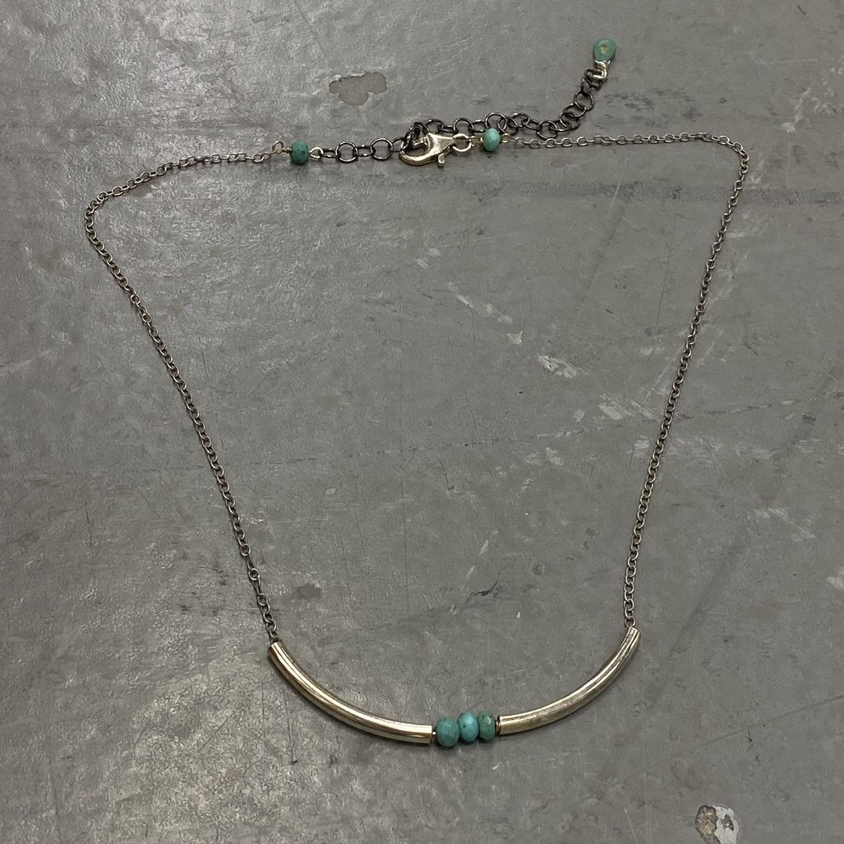 Kapital × Vintage Vtg Sterling Silver Turquoise Navajo Helix Beaded Necklace Size ONE SIZE - 2 Thumbnail