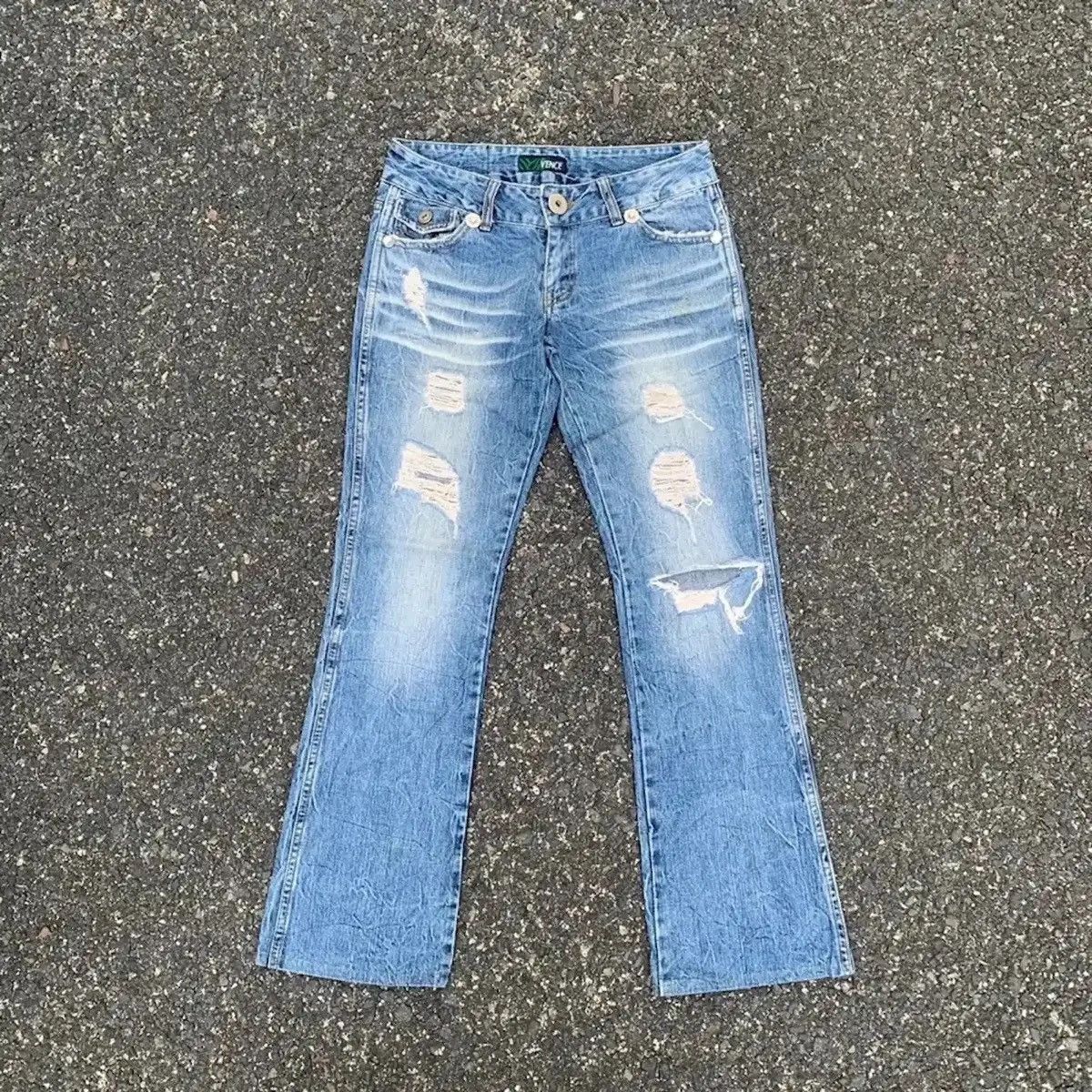 Japanese Brand FLARE/BOOTCUT 💥 VINTAGE VENCE JEANS DISTRESSED DENIM PANTS Size US 28 / EU 44 - 3 Thumbnail