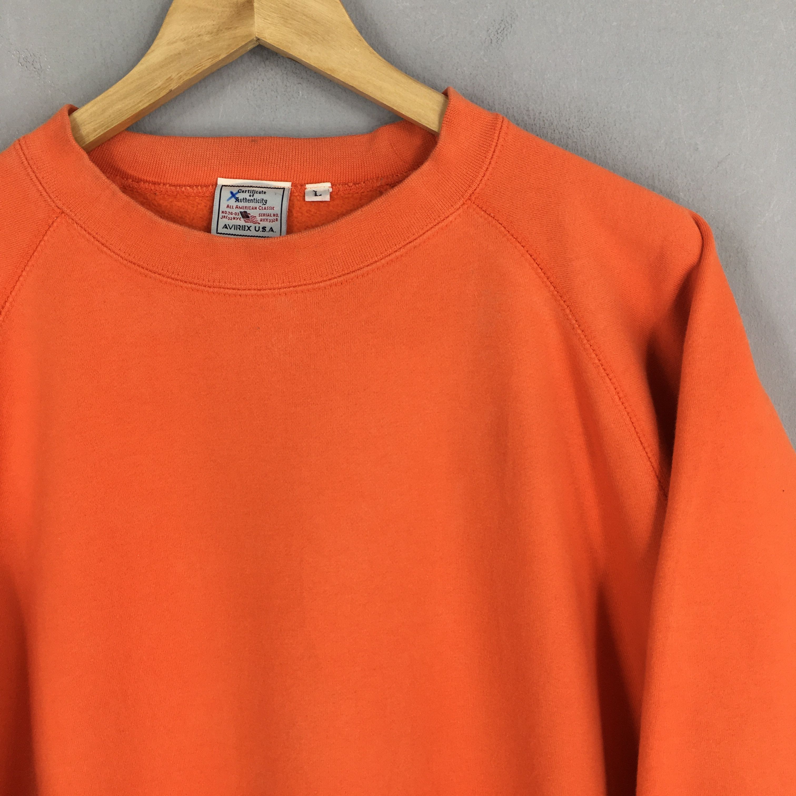 Avirex Vintage 90s Avirex Usa Plain Orange Sweater Large Size US L / EU 52-54 / 3 - 2 Thumbnail