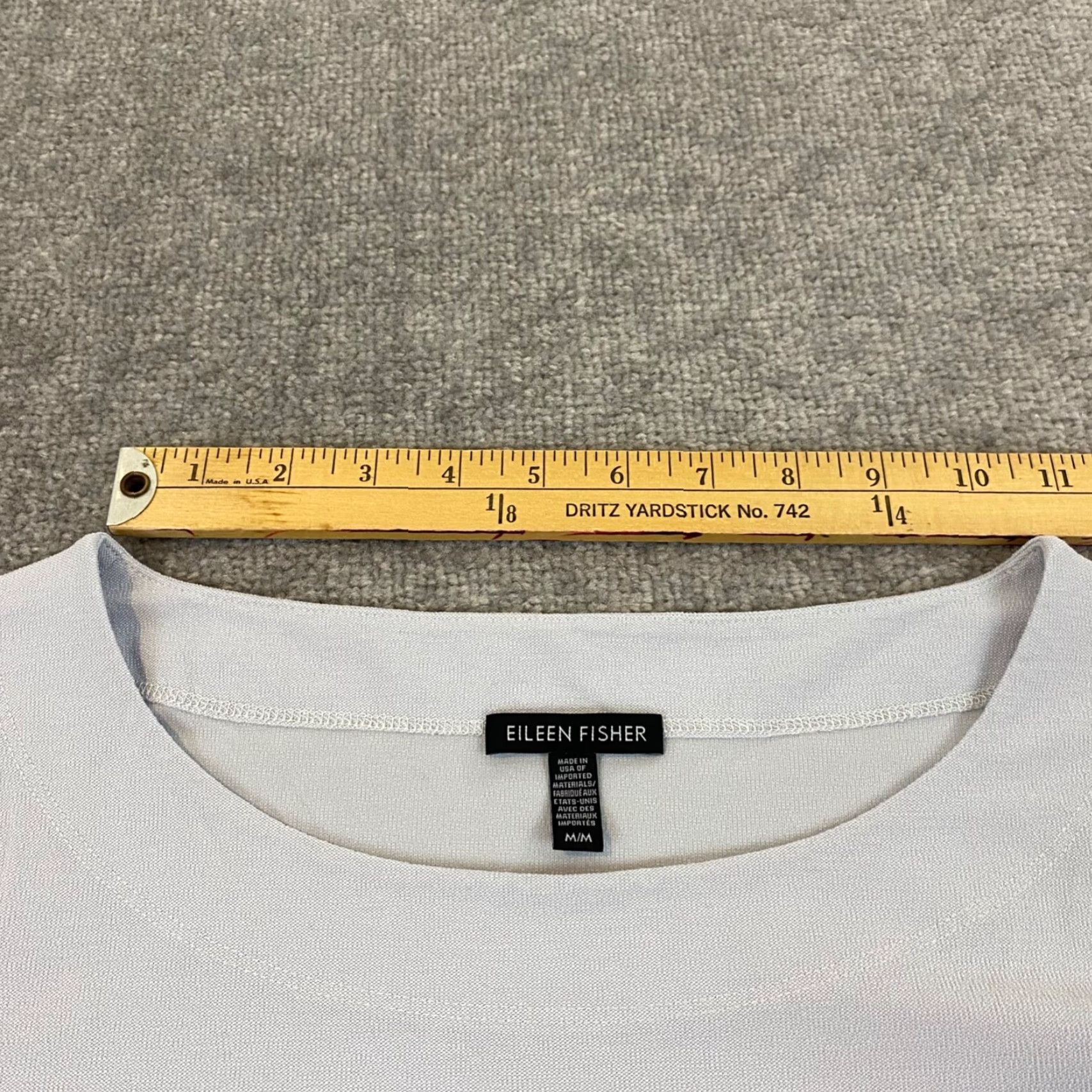 Eileen Fisher VINTAGE Eileen Fisher Blouse Women's Medium Gray Blue Viscose Nylon Stretch Top Casual Office Wear Size M / US 6-8 / IT 42-44 - 5 Thumbnail