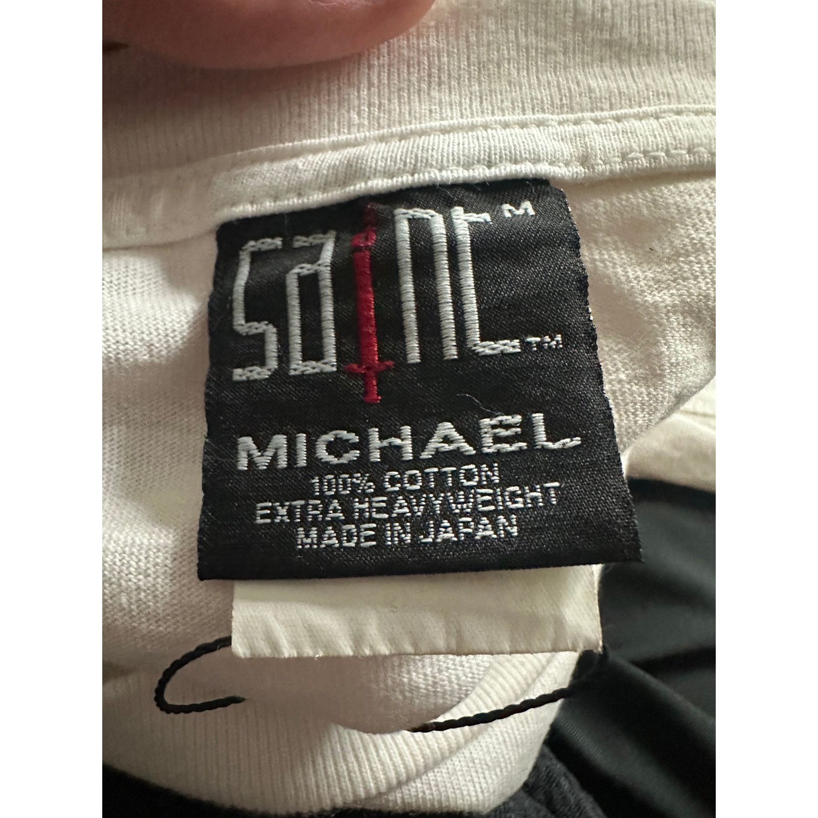 Saint Michael Saint Mxxxxxx Tee White Red Blue Spiral Medium Used Size US M / EU 48-50 / 2 - 2 Thumbnail