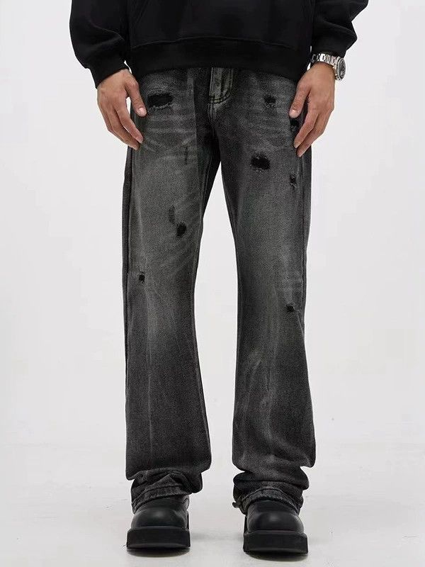 Vintage American high street men's slim retro washed ripped jeans Size US 32 / EU 48 - 1 Thumbnail