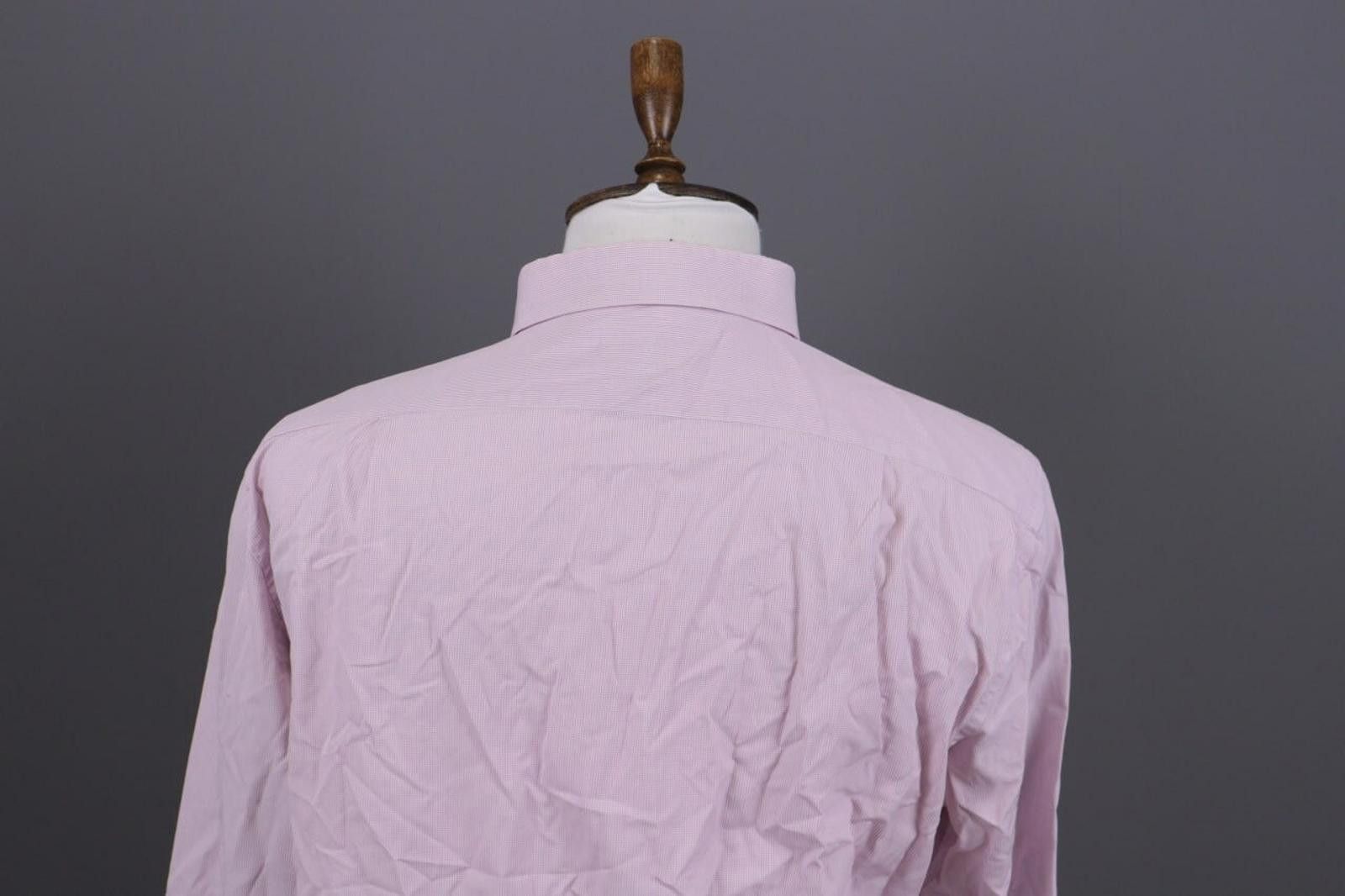 Designer Boggi Milano Pink Check Button Down Shirt 44 / 17 1/2 Size US M / EU 48-50 / 2 - 10 Thumbnail
