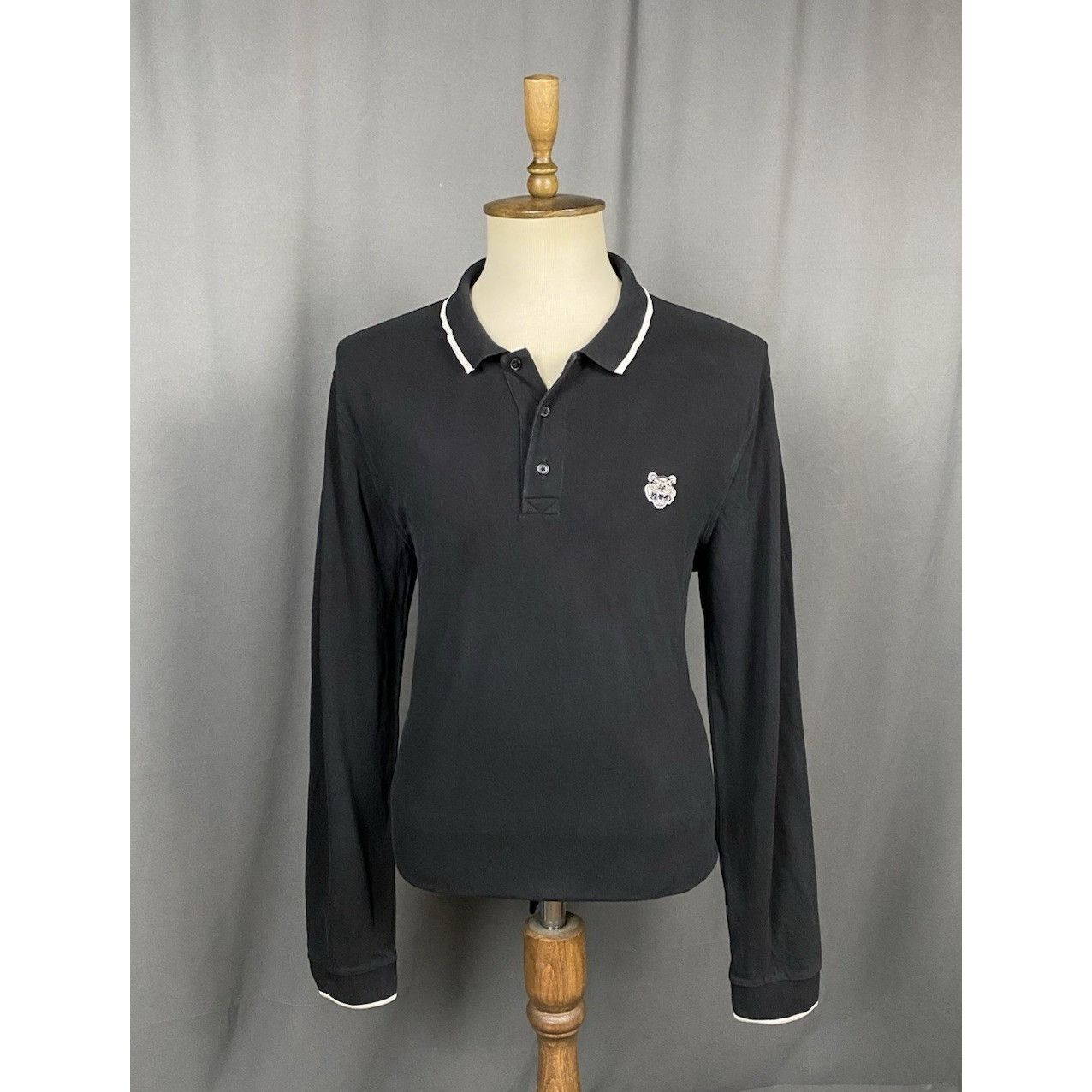 Kenzo Kenzo Small Logo Men's Black Polo Sweater Size XL Size US XL / EU 56 / 4 - 1 Thumbnail
