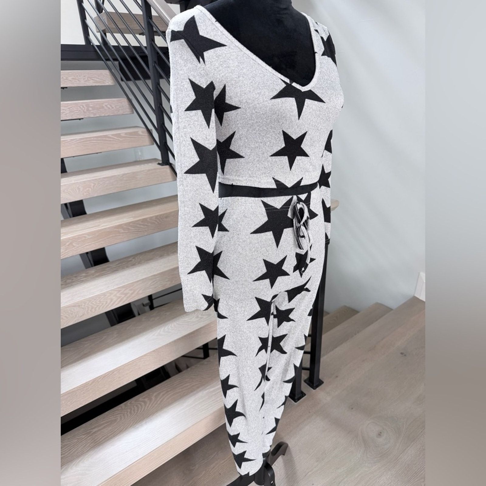 Other New Y2K Grey Black Star Patterned Matching piece w Leggings Size 26" / US 2 / IT 38 - 2 Thumbnail