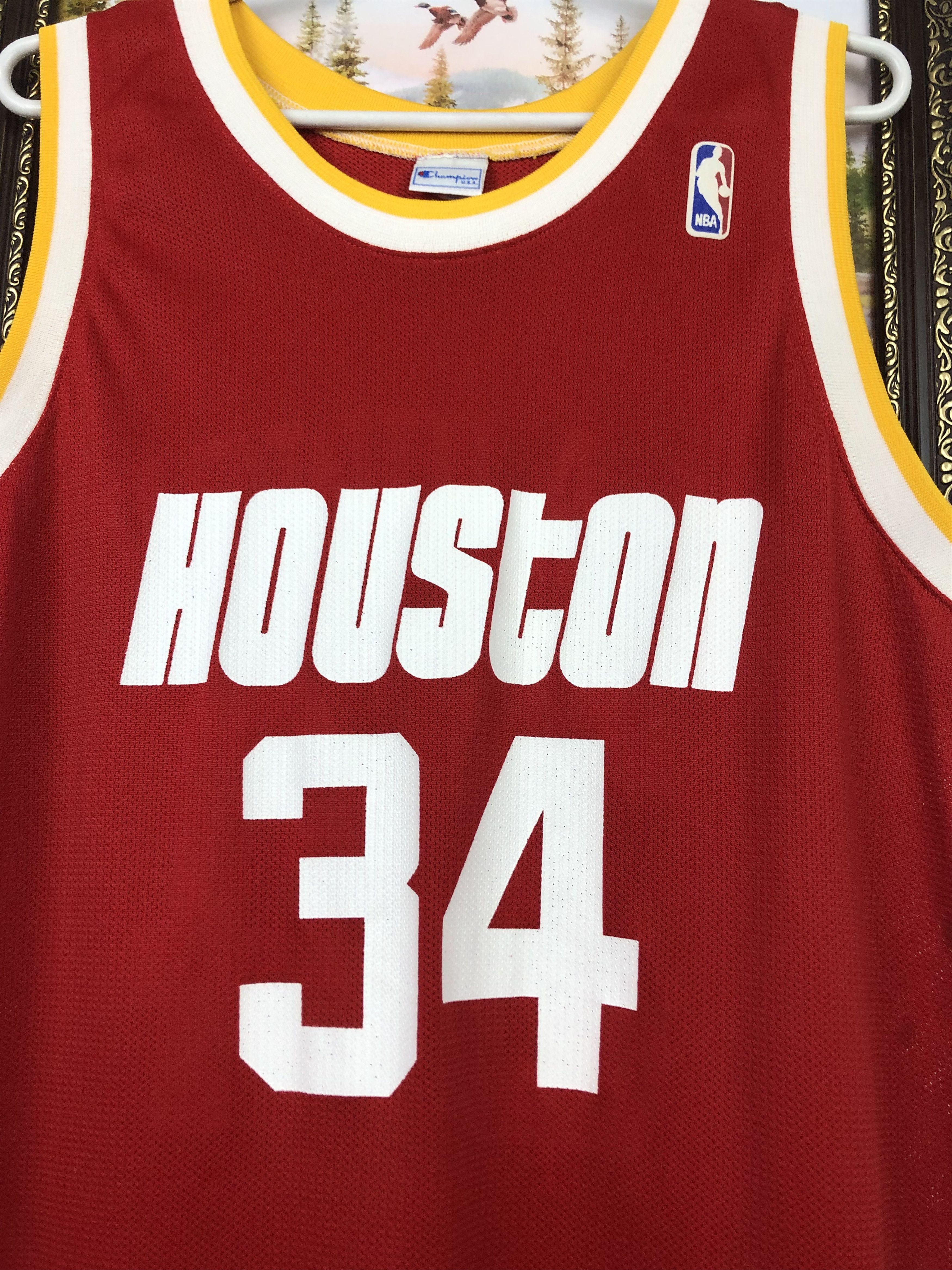 Champion Vintage 90's Champion Houston Rockets Hakeem Olajuwon Jersey Size US XL / EU 56 / 4 - 3 Thumbnail