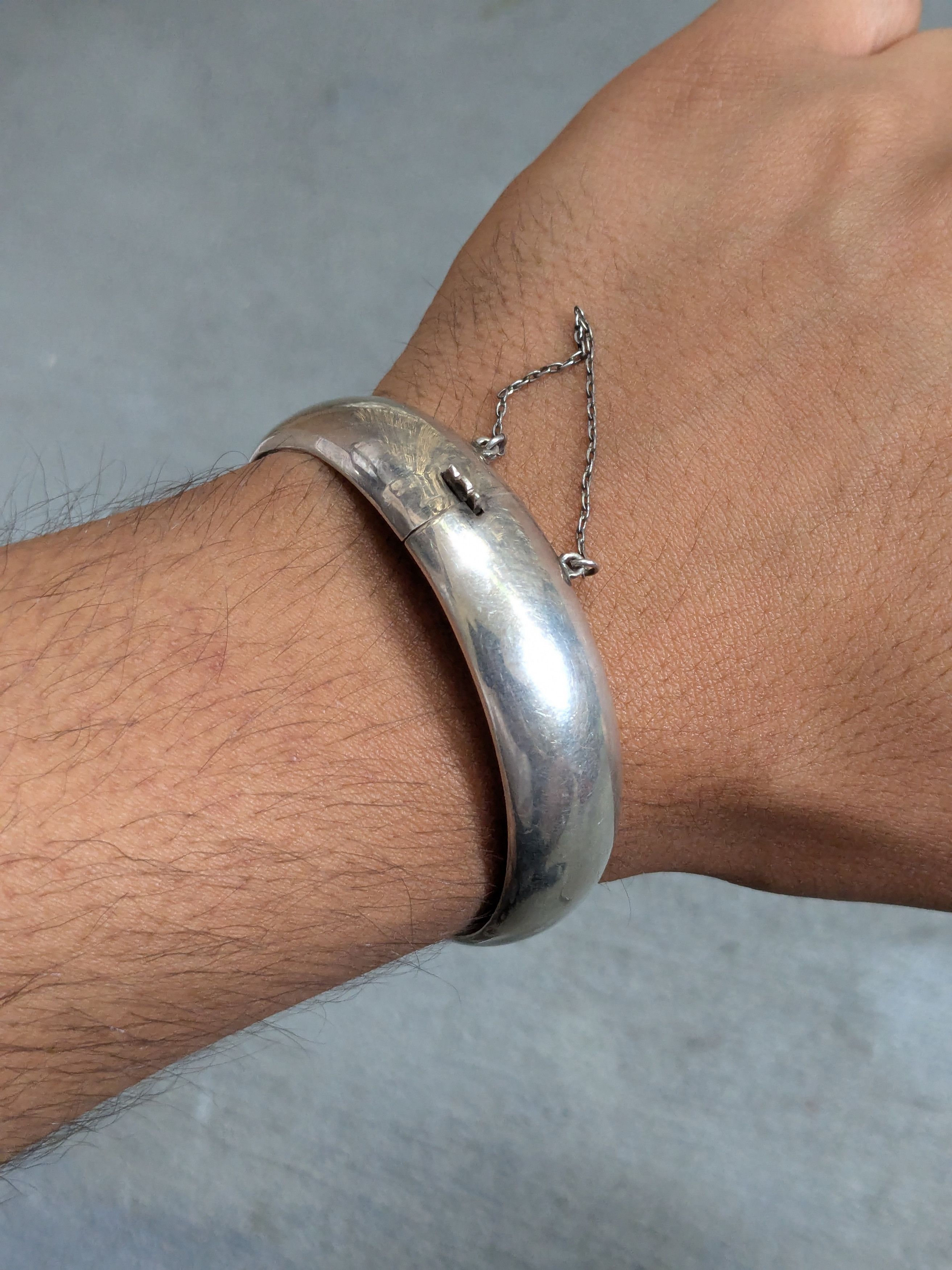 Vintage Vintage Sterling Silver Bracelet Hinge Clamper 7.25 Size ONE SIZE - 11 Thumbnail