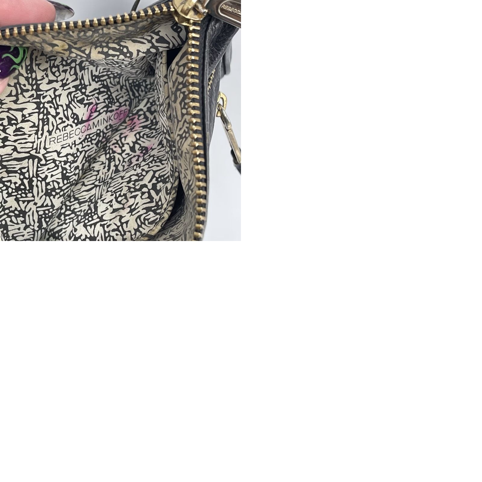 Rebecca Minkoff Rebecca Minkoff Purse 5 Zip Crossbody Studded Black Gold Hardware Wallet? Size ONE SIZE - 9 Thumbnail