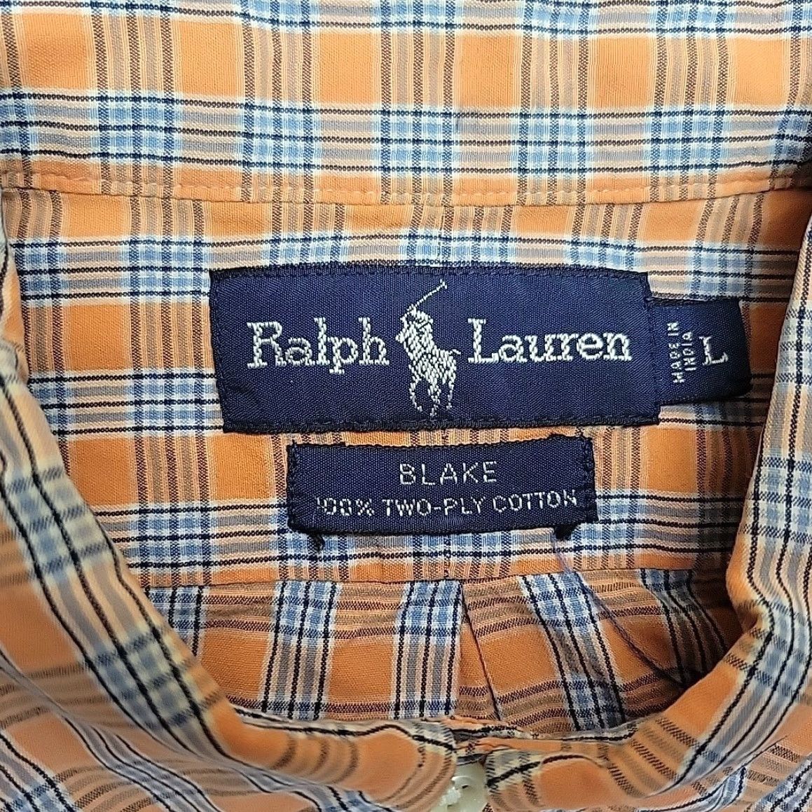 Polo Ralph Lauren Polo Ralph Lauren Shirt Men L Orange Plaid Blake 100% Cotton Long Sleeve Button-Up Shirt Size US L / EU 52-54 / 3 - 4 Thumbnail