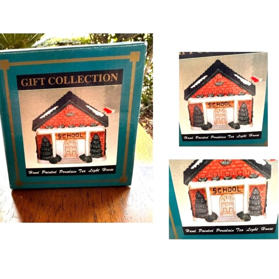 Handmade × Vintage VTG Gift Collection Hand Painted Porcelain School Tea Light Size ONE SIZE - 3 Thumbnail