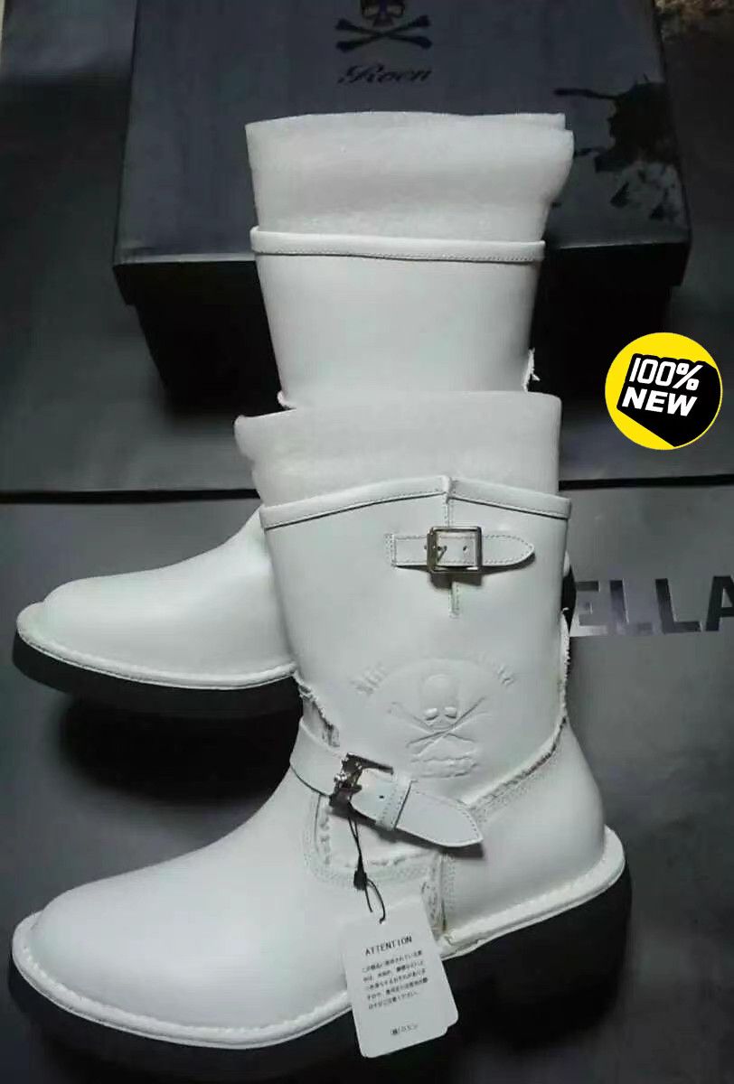 Roen Roen Mainline Celebrity White Biker Boots K11 Size US 8.5 / EU 41-42 - 1 Thumbnail