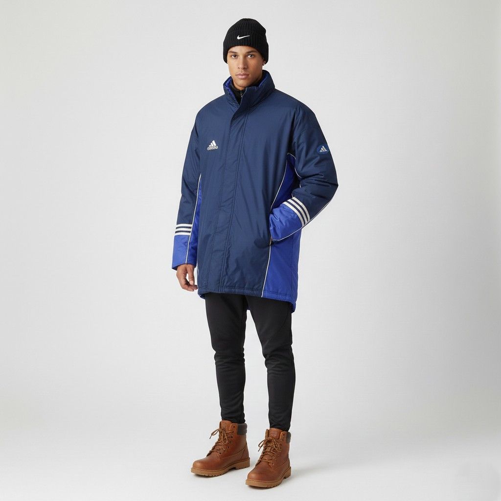 Adidas Adidas Men XL 198 Jacket Navy Nylon Padded 6100 Size US XL / EU 56 / 4 - 1 Thumbnail