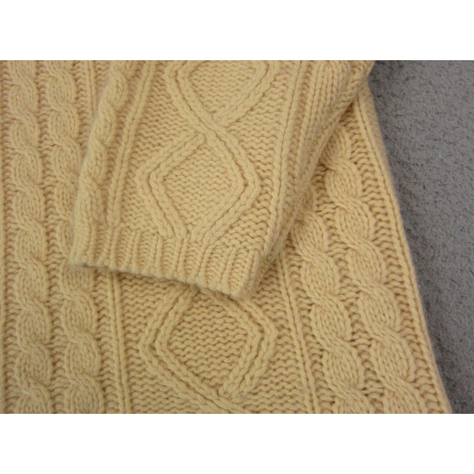 Charter Club VINTAGE Charter Club Sweater Women's Medium Gold Cable Knit Angora Wool Lambswool Pullover Turtleneck Knitted Cotton? Size M / US 6-8 / IT 42-44 - 4 Thumbnail