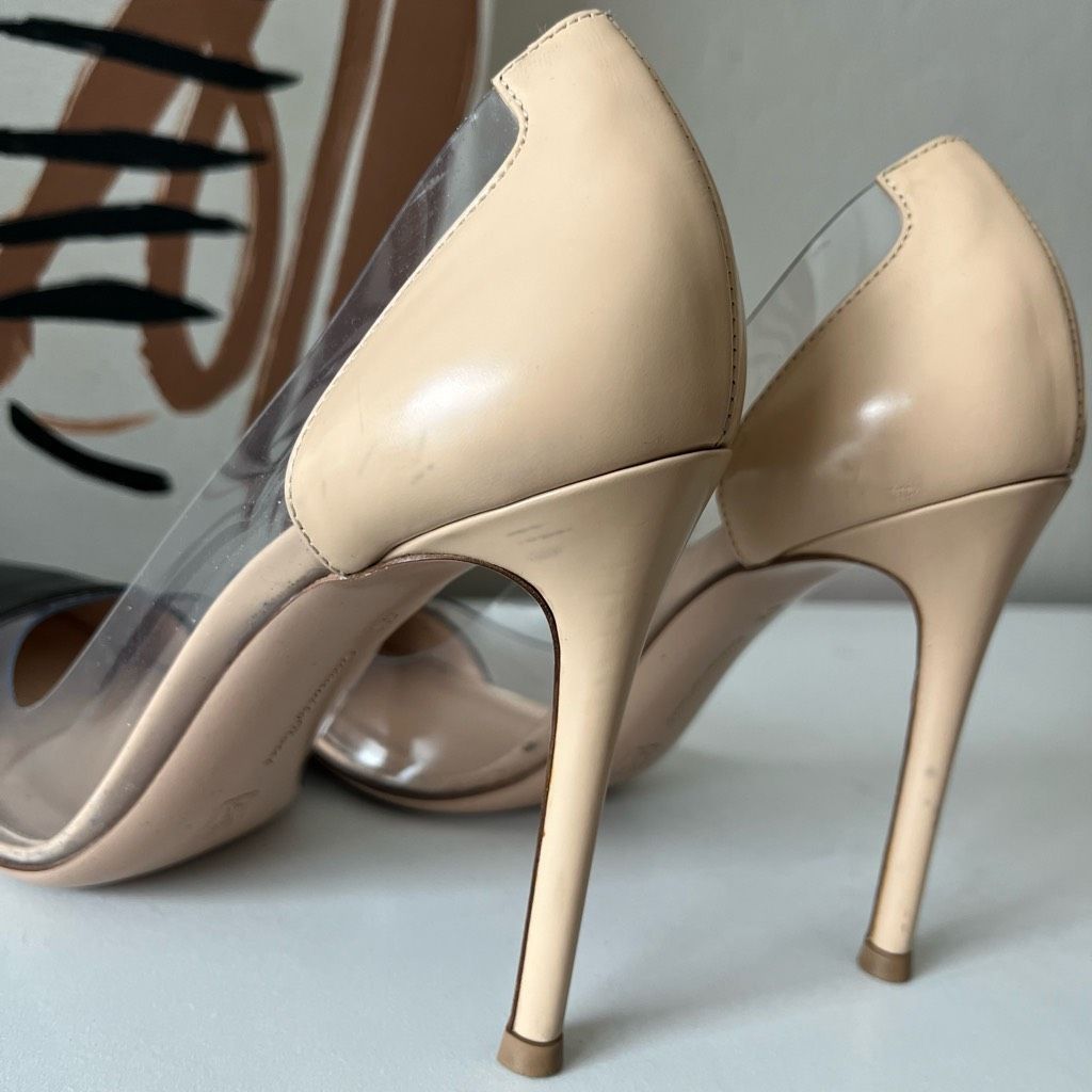 Gianvito Rossi Gianvito Rossi Plexi 105 Black Nude Leather Stiletto Heel PV Size US 6 / IT 36 - 6 Thumbnail