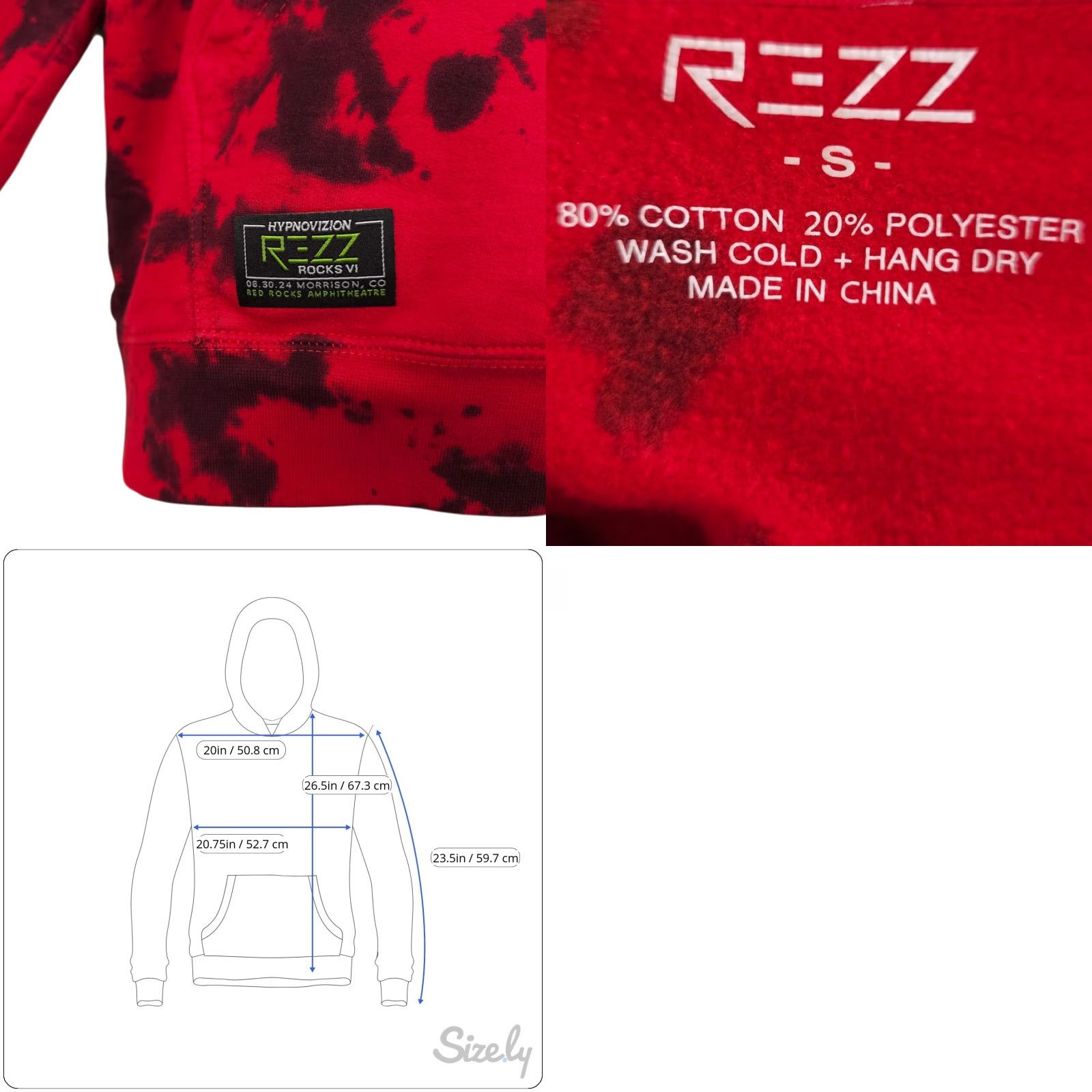 Vintage REZZ Rocks VI Sweatshirt Hoodie Mens Small Red Rocks Amphitheatre 2024 EDM, electronic, new beat, pop punk, techno Pullover Hooded Shirt Size US S / EU 44-46 / 1 - 8 Thumbnail