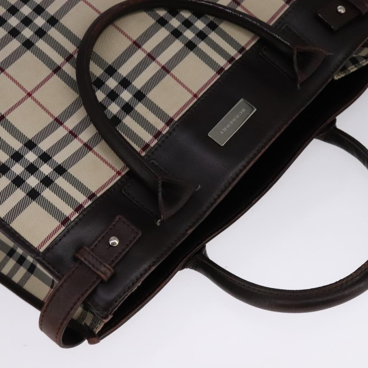 Burberry Burberry Nova Check Hand Bag Canvas Leather Beige Brown Size ONE SIZE - 6 Thumbnail