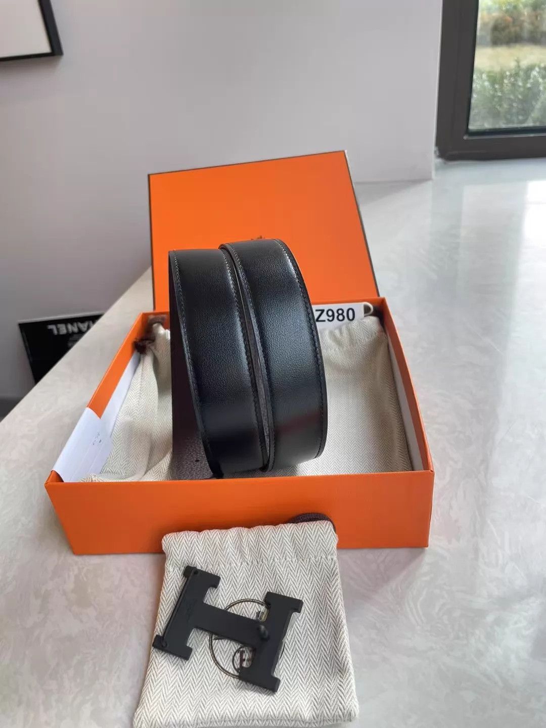 Hermes HERMÈS Reversible Belt 3cm B Stamp 108cm New Size ONE SIZE - 6 Thumbnail