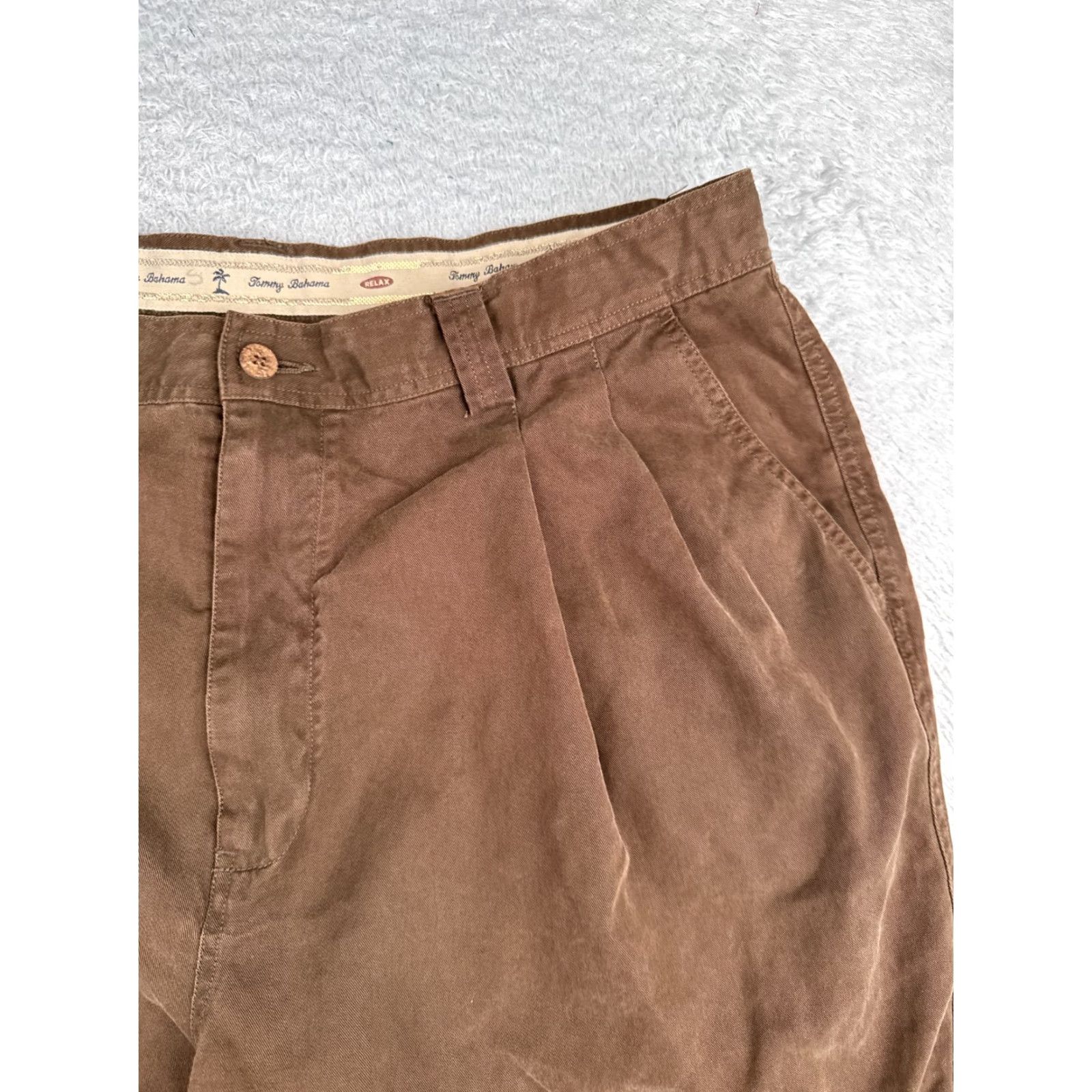 Tommy Bahama Tommy Bahama Shorts Men Bermuda 38x9 Brown Cotton Silk Relaxed Pockets Logo Easy Care Quick Dry - Vintage: No Size US 38 / EU 54 - 5 Thumbnail