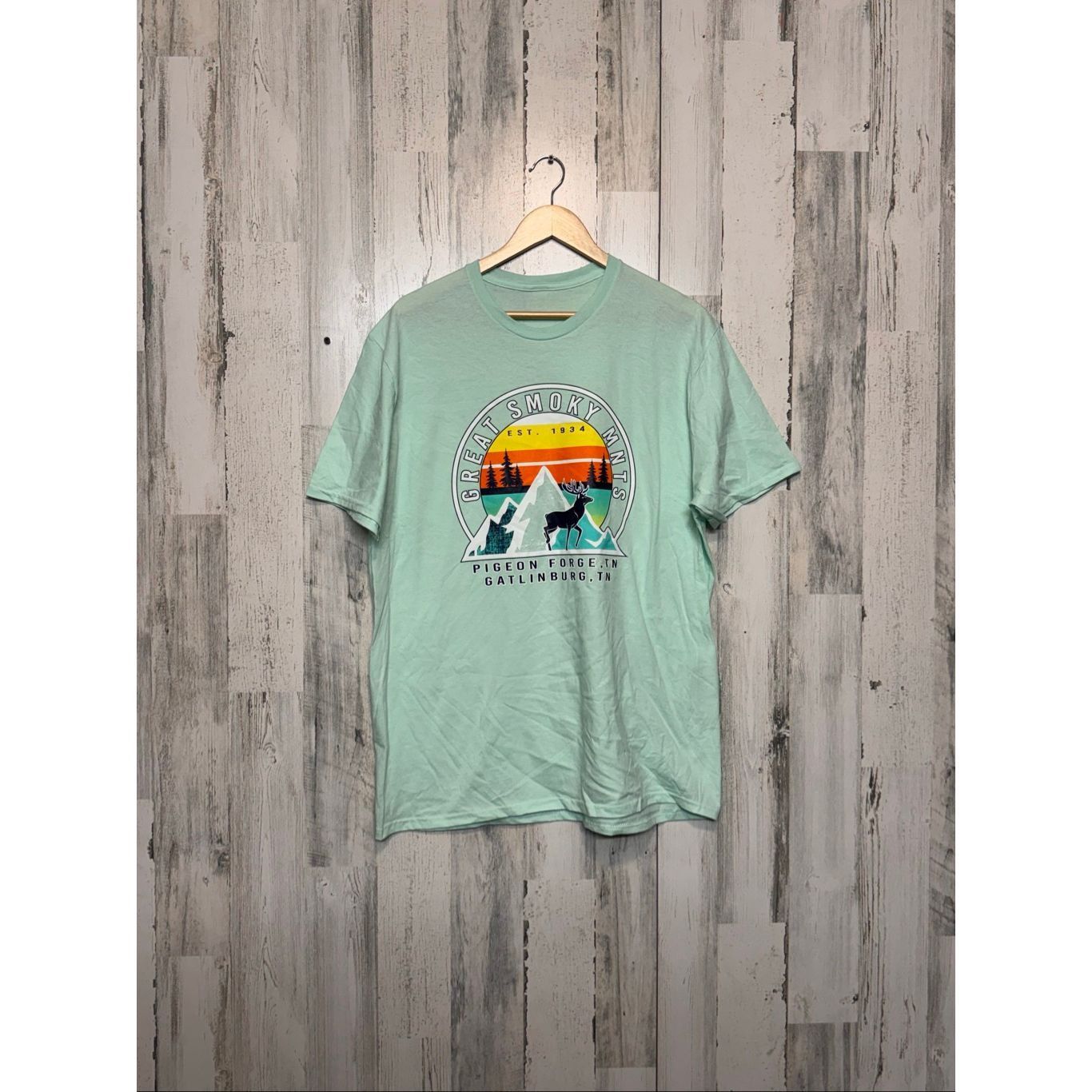 Other Great Smoky Mountains Graphic Tee 2XL Mint Green Size US XXL / EU 58 / 5 - 2 Thumbnail