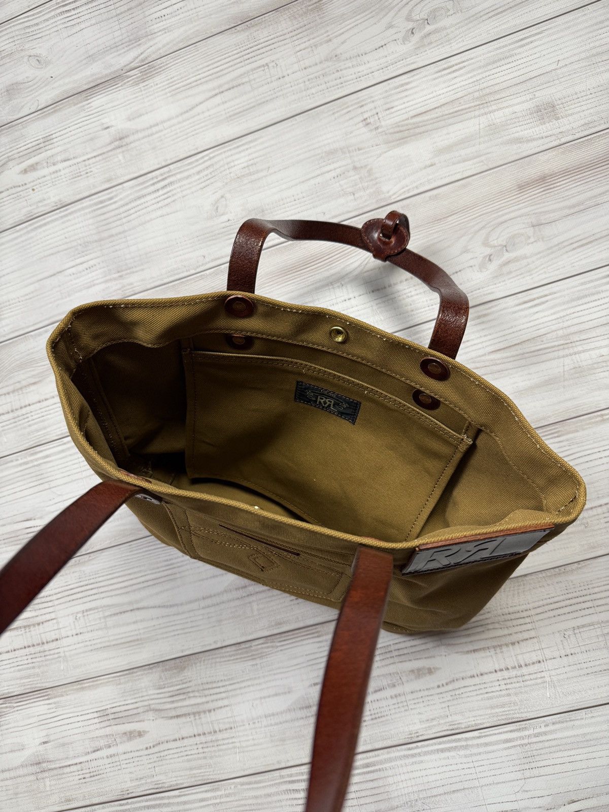 RRL Ralph Lauren RRL Double RL Canvas/Leather Tote Bag Size ONE SIZE - 7 Thumbnail