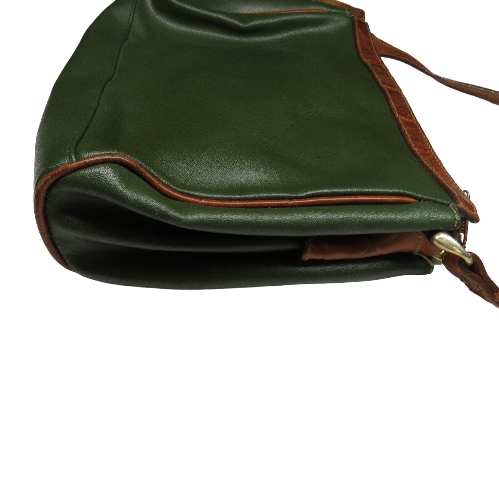 Vintage Vintage Olive Green Genuine Leather Crossbody Bag Retro Size ONE SIZE - 7 Thumbnail