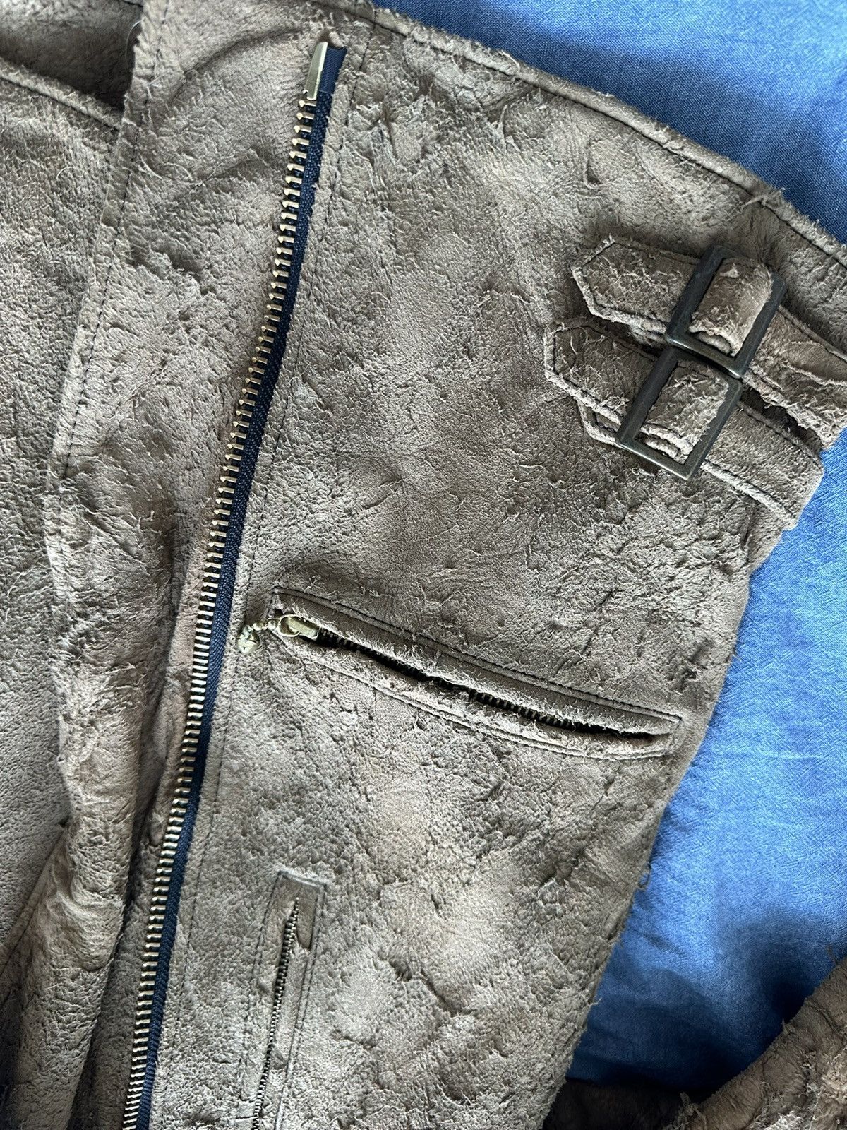 Blackmeans As new rare Blackmeans distressed tan Mens leather jacket Size US L / EU 52-54 / 3 - 10 Thumbnail