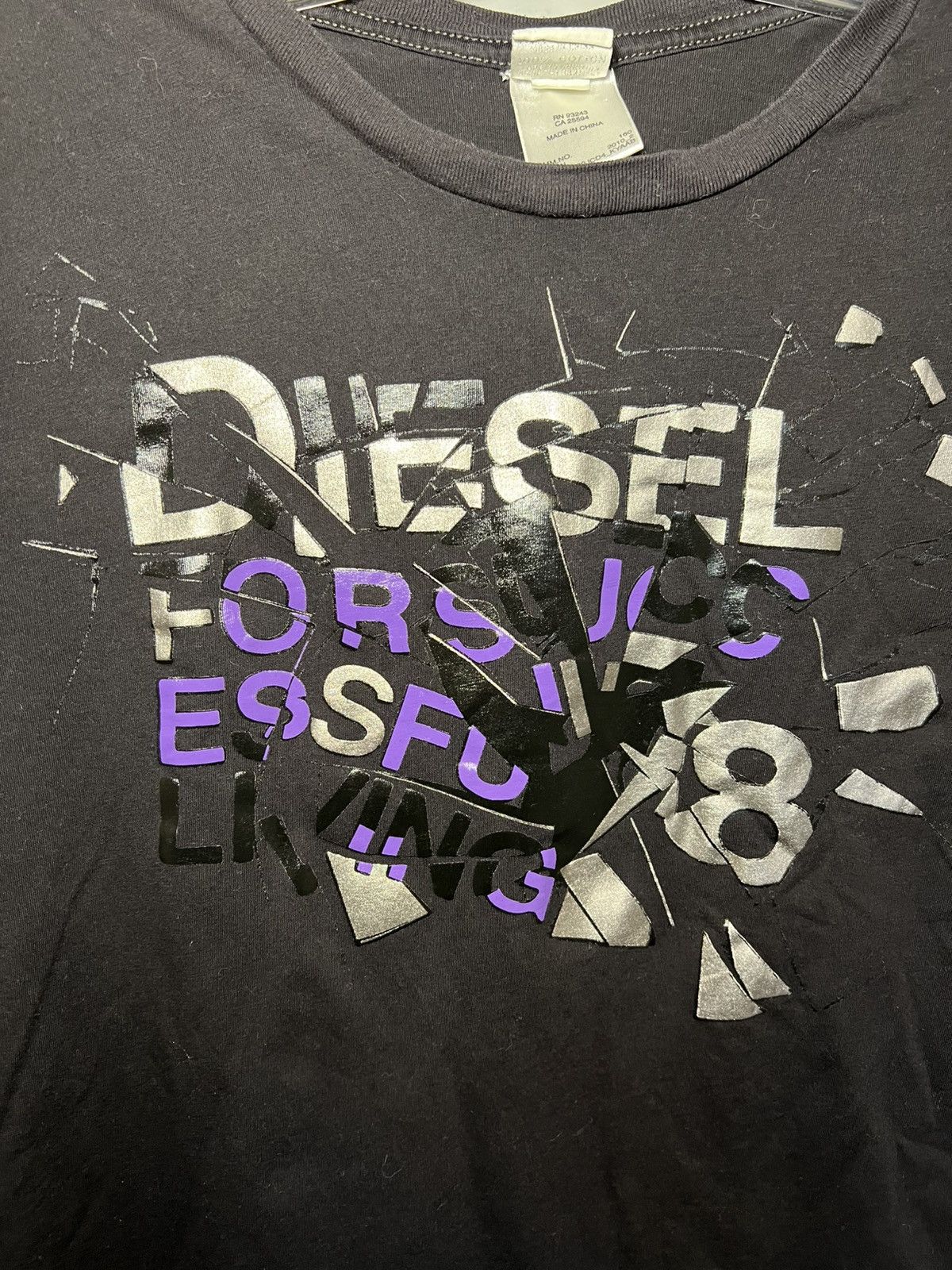 Diesel Vintage Diesel shattered glass logo print longlseeve shirt Size US L / EU 52-54 / 3 - 3 Thumbnail