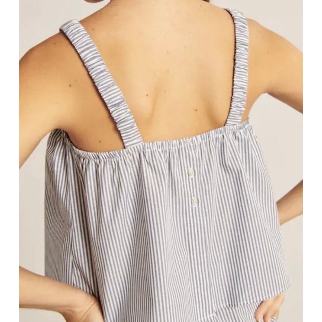 Abercrombie & Fitch Abercrombie & Fitch | Poplin Sleep Tank Light Blue Stripe Size XL / US 12-14 / IT 48-50 - 2 Thumbnail