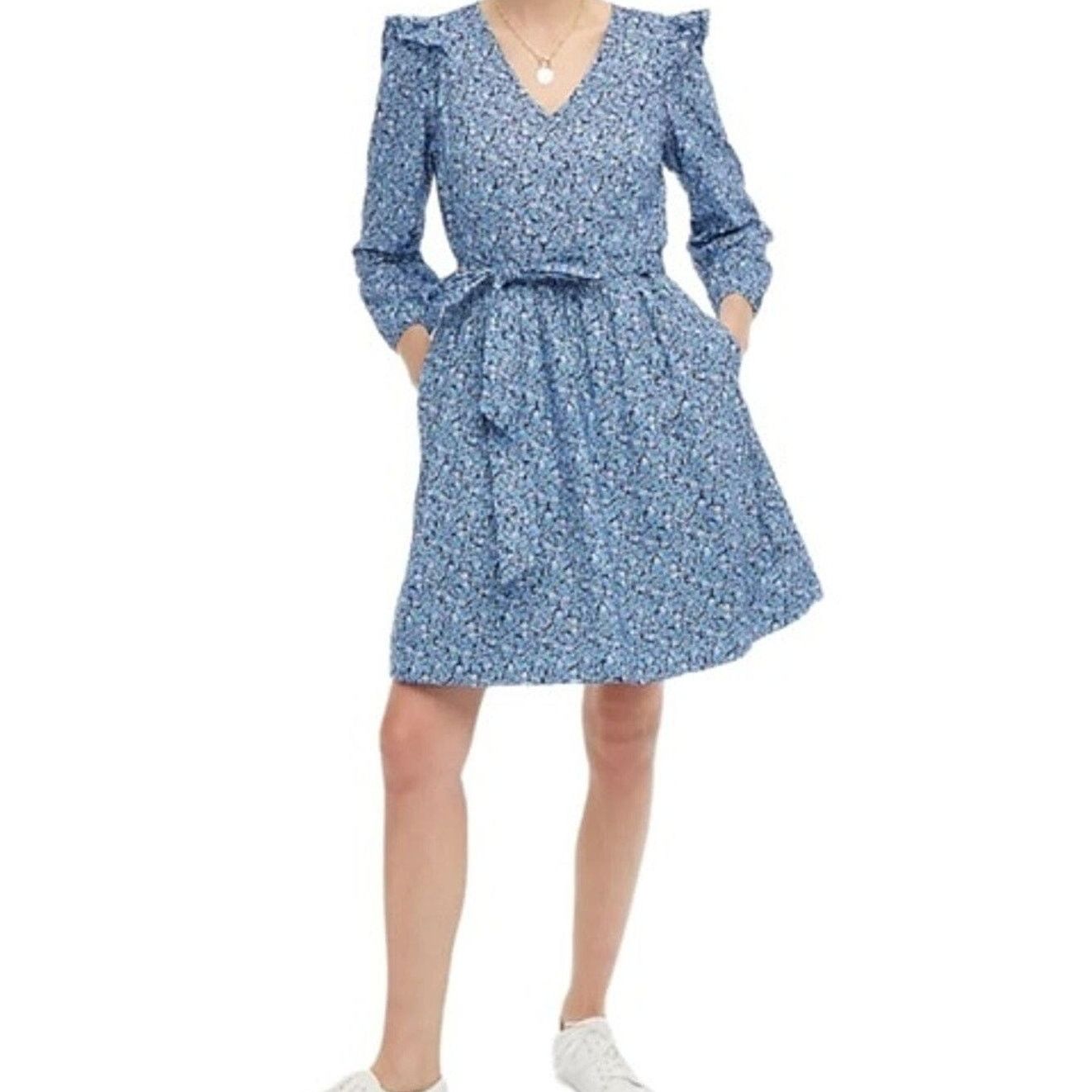 J.Crew J.Crew Blue Lightweight Cotton Puff-sleeve Mini Dress, S Size S / US 4 / IT 40 - 2 Thumbnail