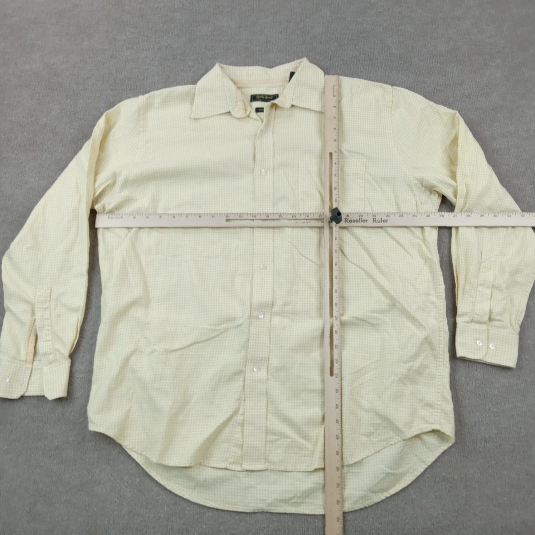 Vintage Bobby Jones Mens Long Sleeve Button Up Shirt XL Yellow White Plaid Size US XL / EU 56 / 4 - 2 Thumbnail