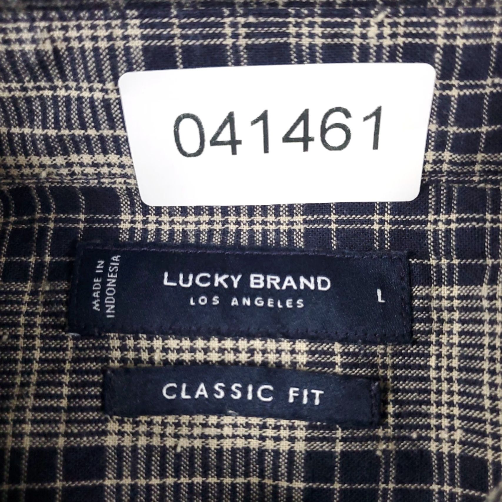 Lucky Brand Lucky Brand Plaid Shirt Mens Large Beige Casual Button-Up Long Sleeve Size US L / EU 52-54 / 3 - 6 Thumbnail