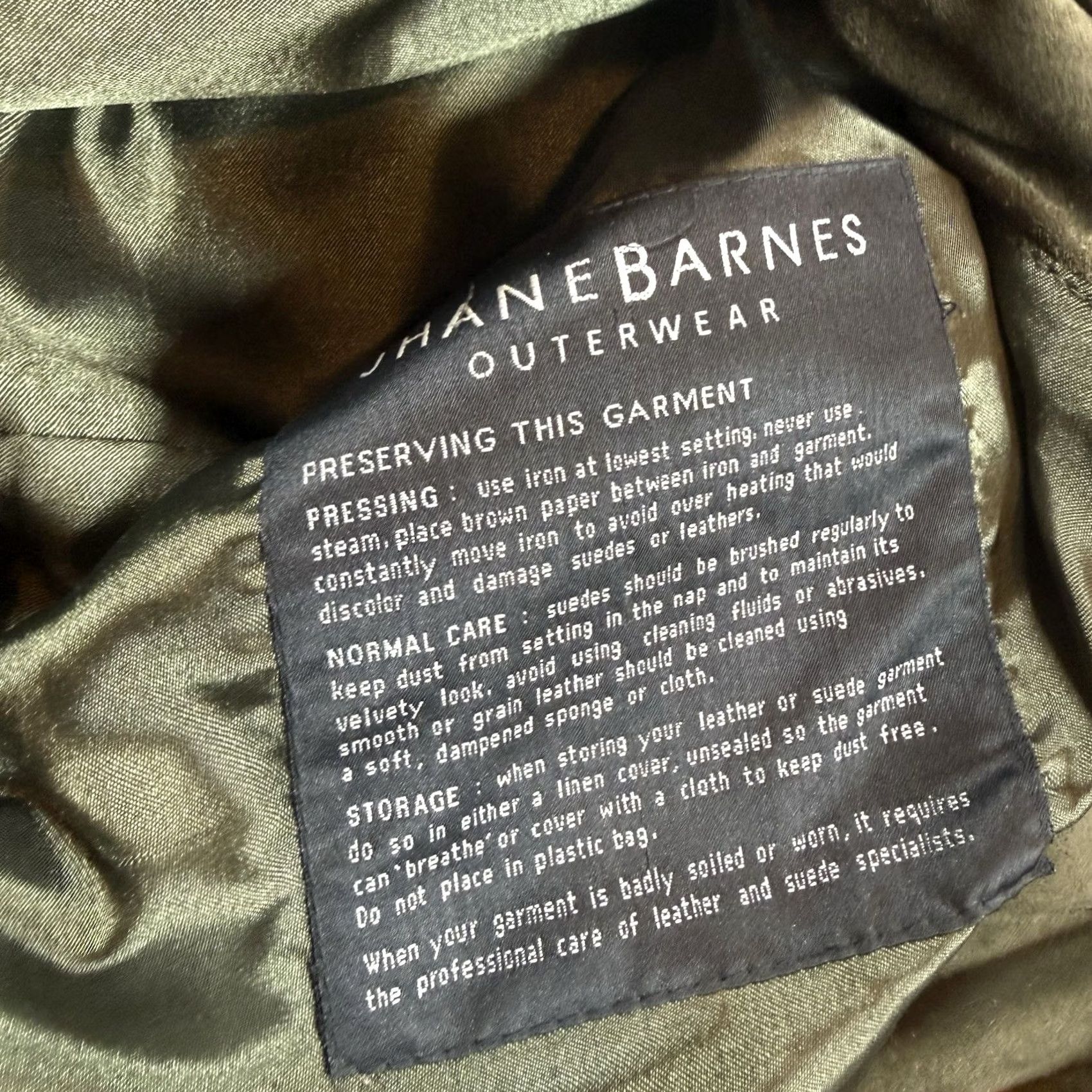 Vintage VINTAGE Jhane Barnes Blazer Coat Leather Green Mens 46 Sports Overcoat Jacket Blazer 46 Mens Green Leather Sports VTG Jhane Barnes Brown? Size 46R - 5 Thumbnail