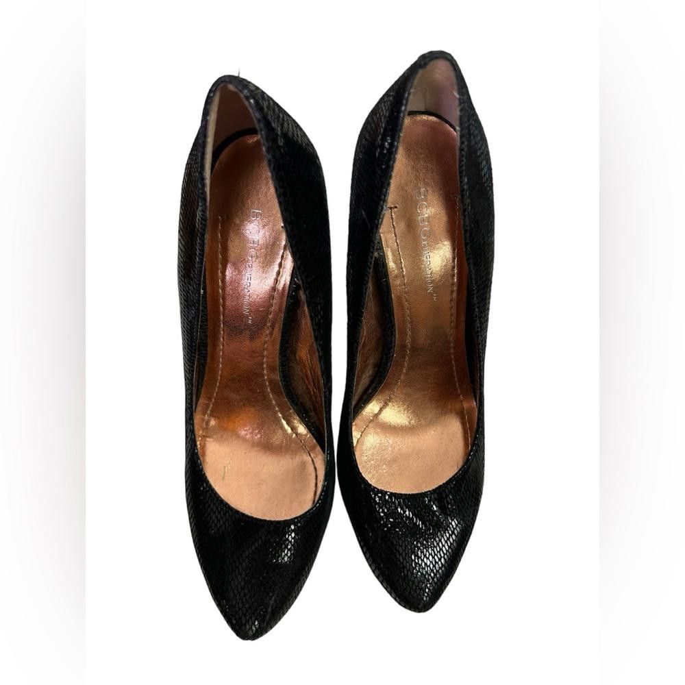 Designer BCBGeneration l Parade Snakeskin Print Leather Pumps 7.5B Size US 7.5 / IT 37.5 - 6 Thumbnail