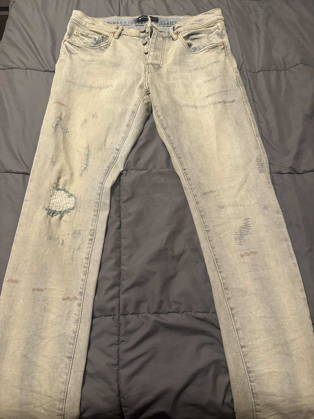 Purple Distressed Skinny Jeans Size US 32 / EU 48 - 1 Thumbnail