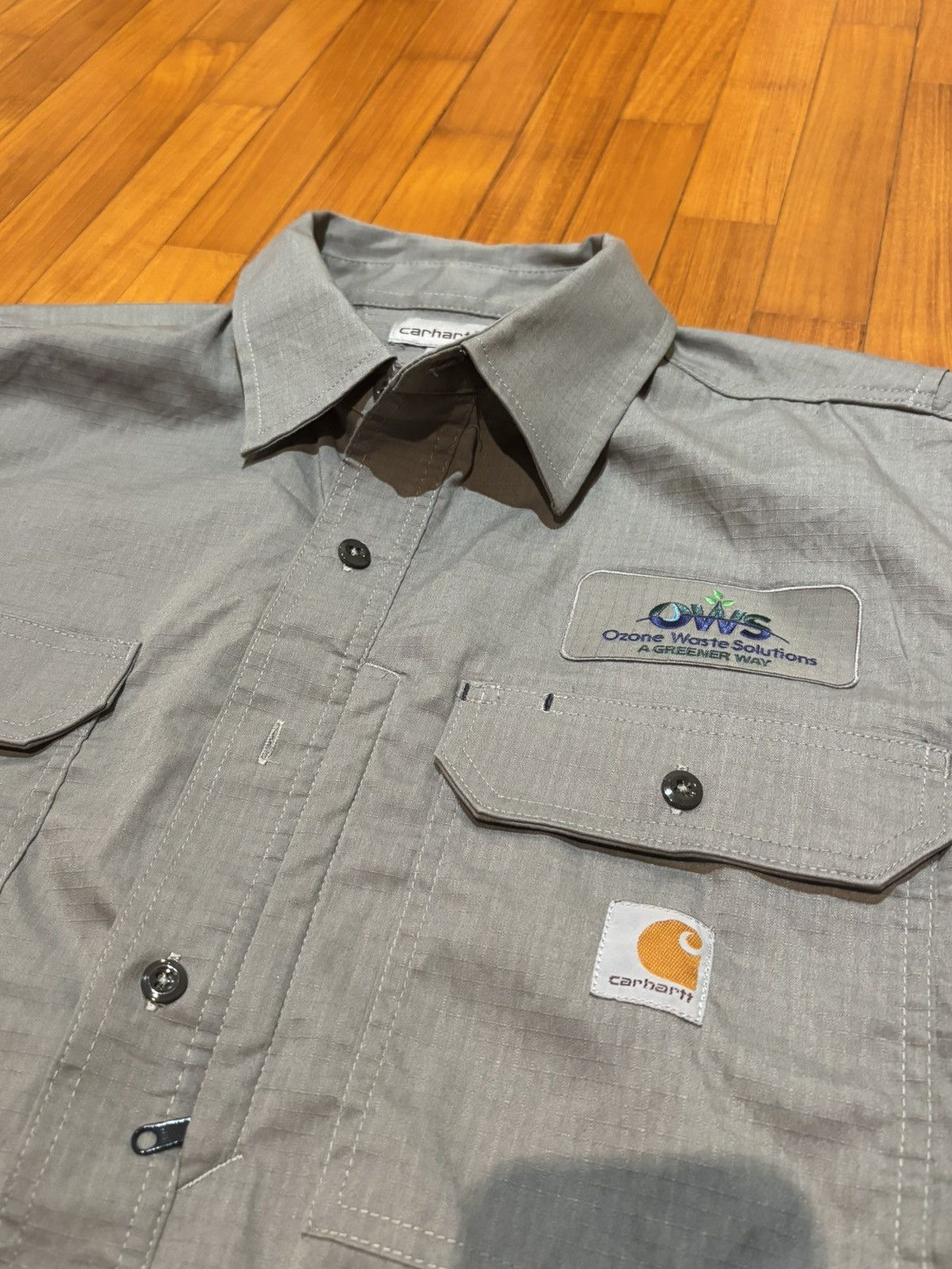 Carhartt Carhartt Grey Ripstop Work Shirt – Boxy Oversized Fit Size US L / EU 52-54 / 3 - 2 Thumbnail