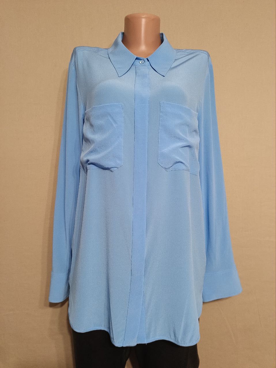 DOROTHEE SCHUMACHER Dorothee Schumacher Blue Silk Blouse Shirt Size 2 / S Size S / US 4 / IT 40 - 1 Thumbnail