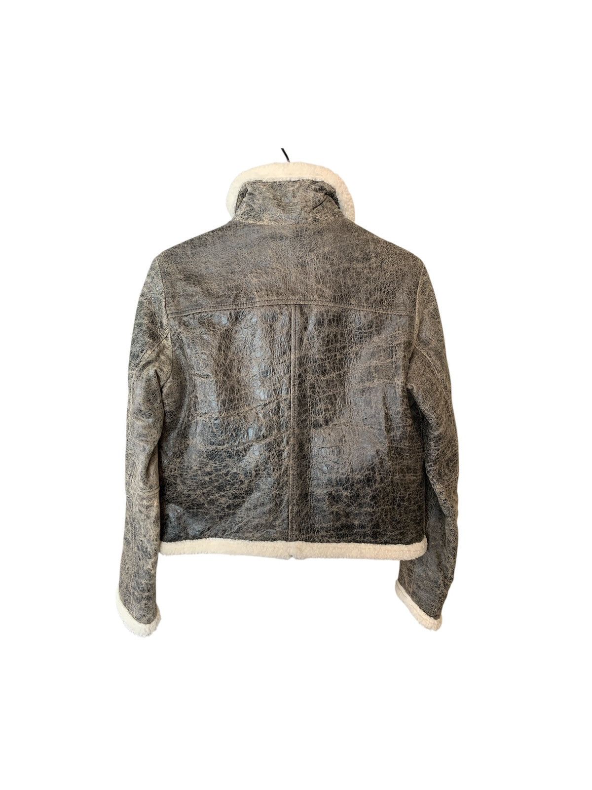 Kenneth Cole Leather Aviator Bomber Jacket Size S / US 4 / IT 40 - 2 Thumbnail
