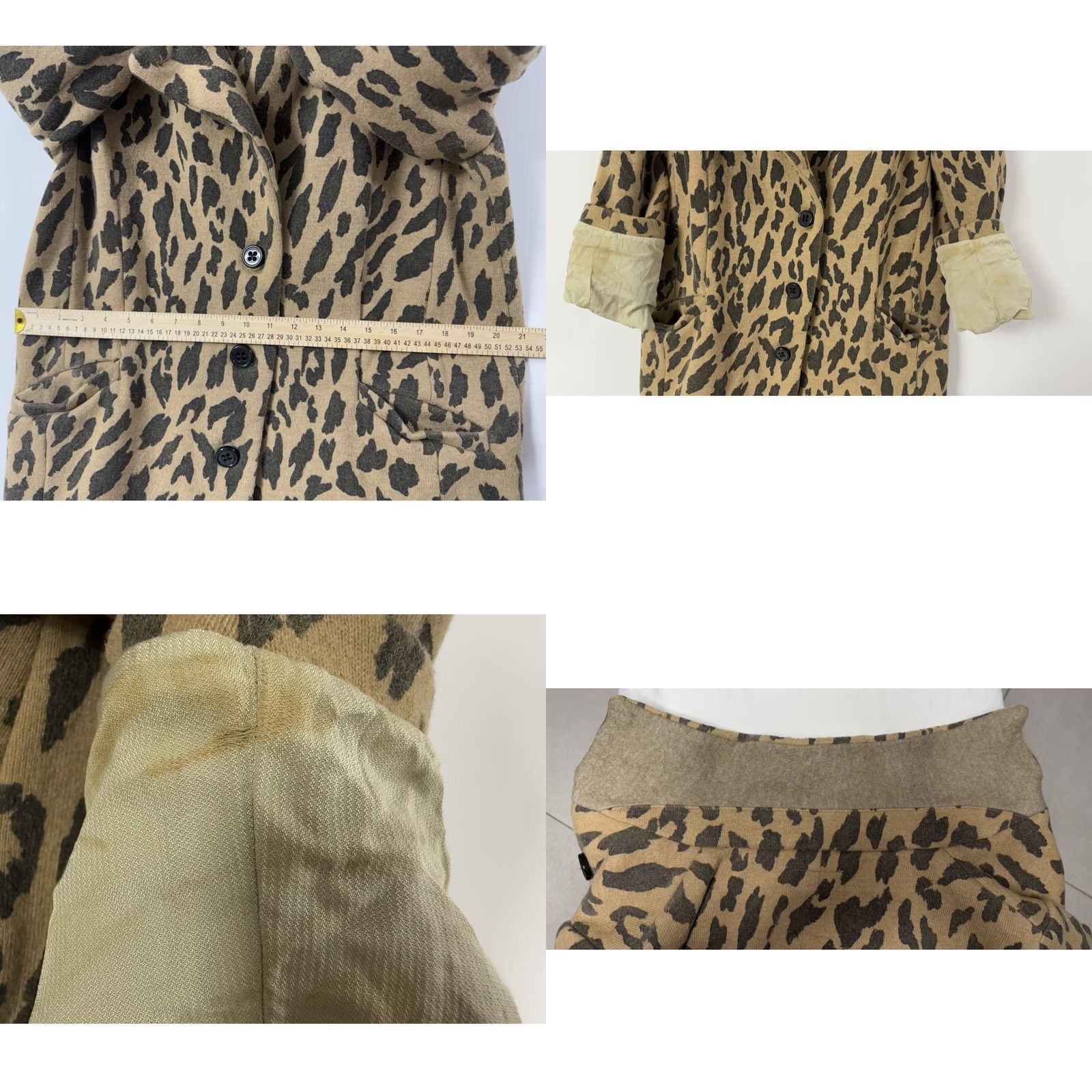 Vintage BOSS Wool Cashmere Blend Leopard Print Coat Animal Print Knit Size 8 Size M / US 6-8 / IT 42-44 - 10 Thumbnail