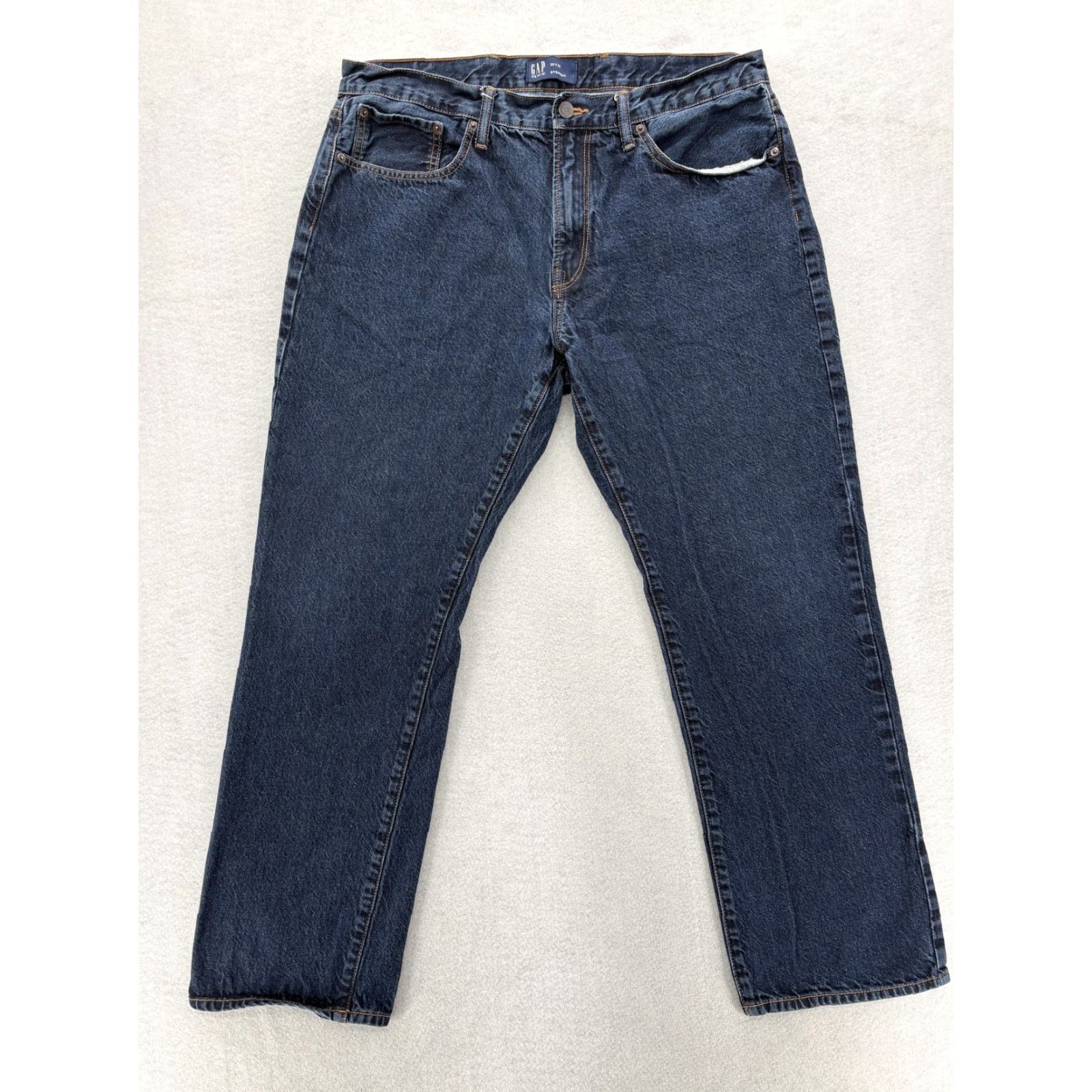 Gap GAP Denim Jeans Mens 38x30 Blue Straight Leg Dark Wash Cotton Classic Fit Short Size US 38 / EU 54 - 2 Thumbnail