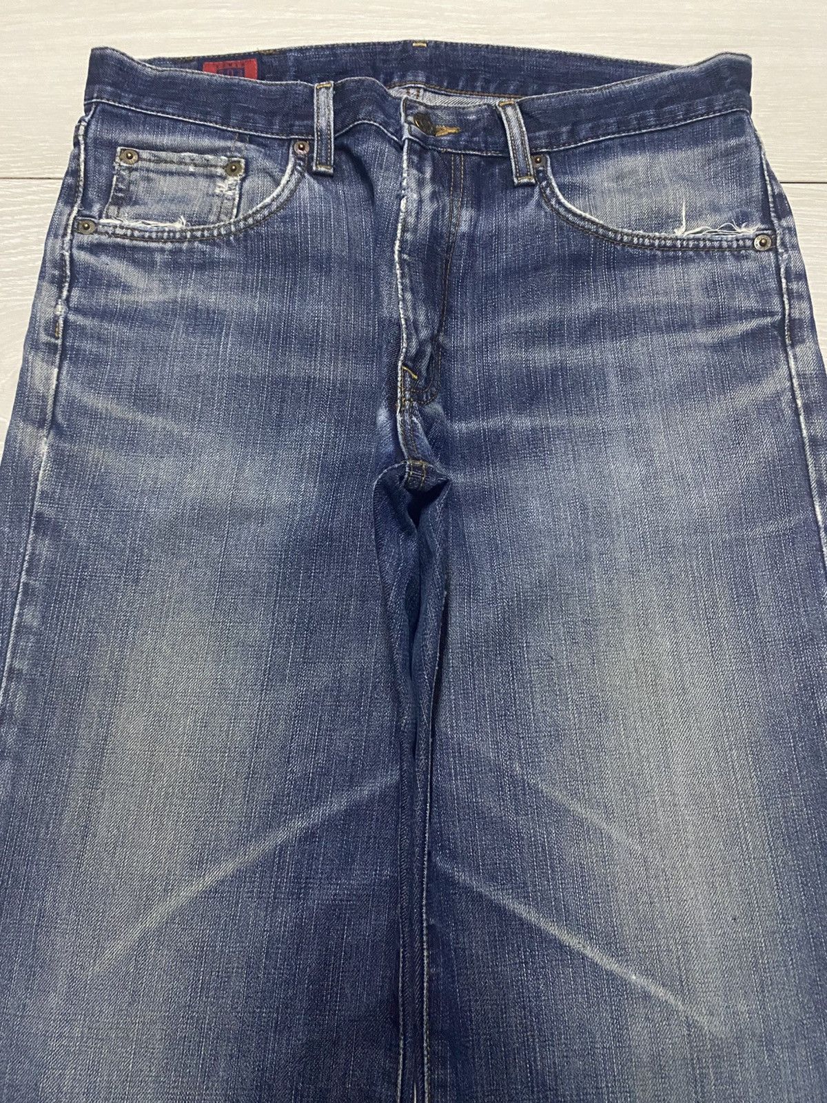 Edwin Vintage Edwin 503 Faded Mud Wash Distressed Loose Jeans Size US 32 / EU 48 - 3 Thumbnail
