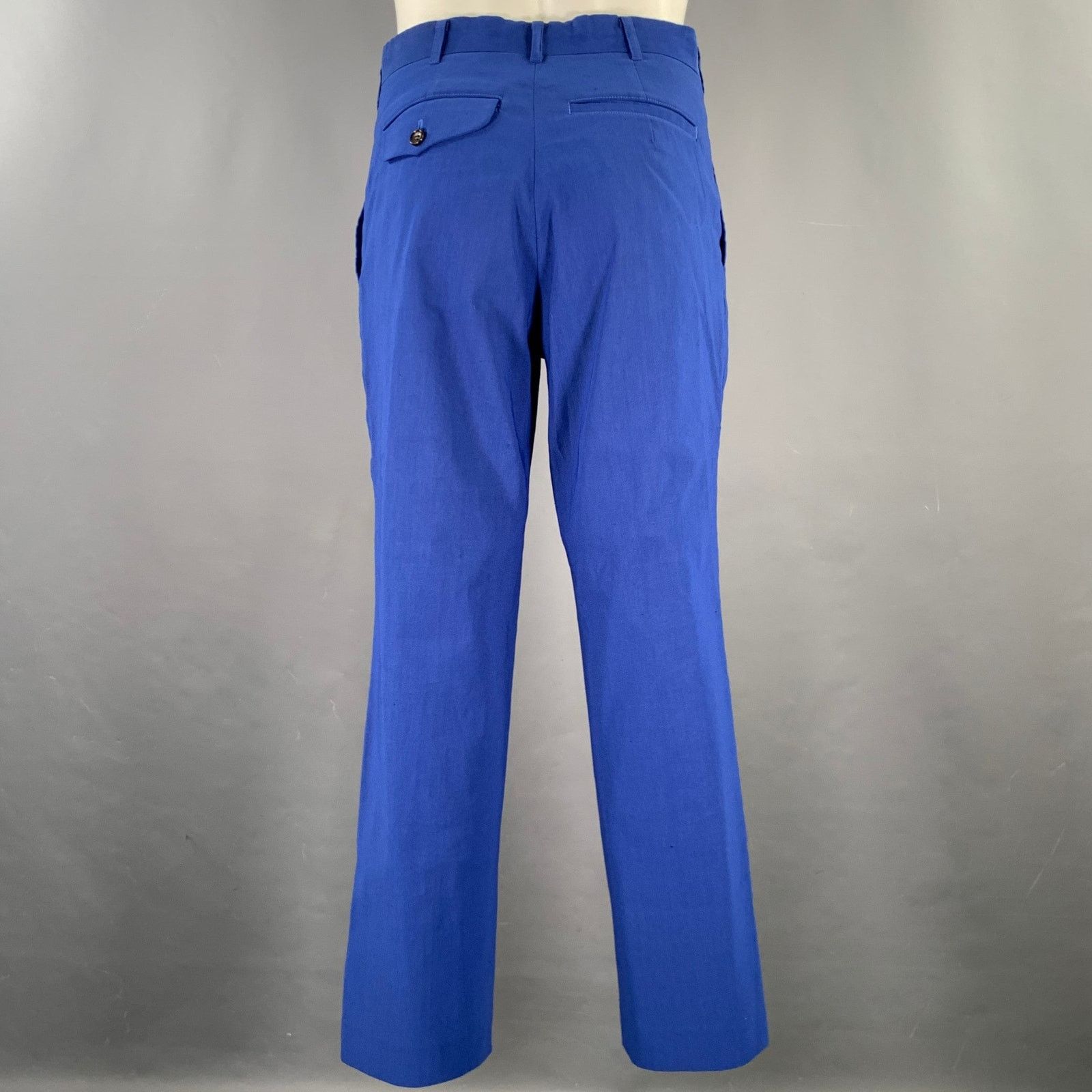 Comme des Garcons Homme Plus Size M Blue Linen Notch Lapel Suit Size 40R - 7 Thumbnail