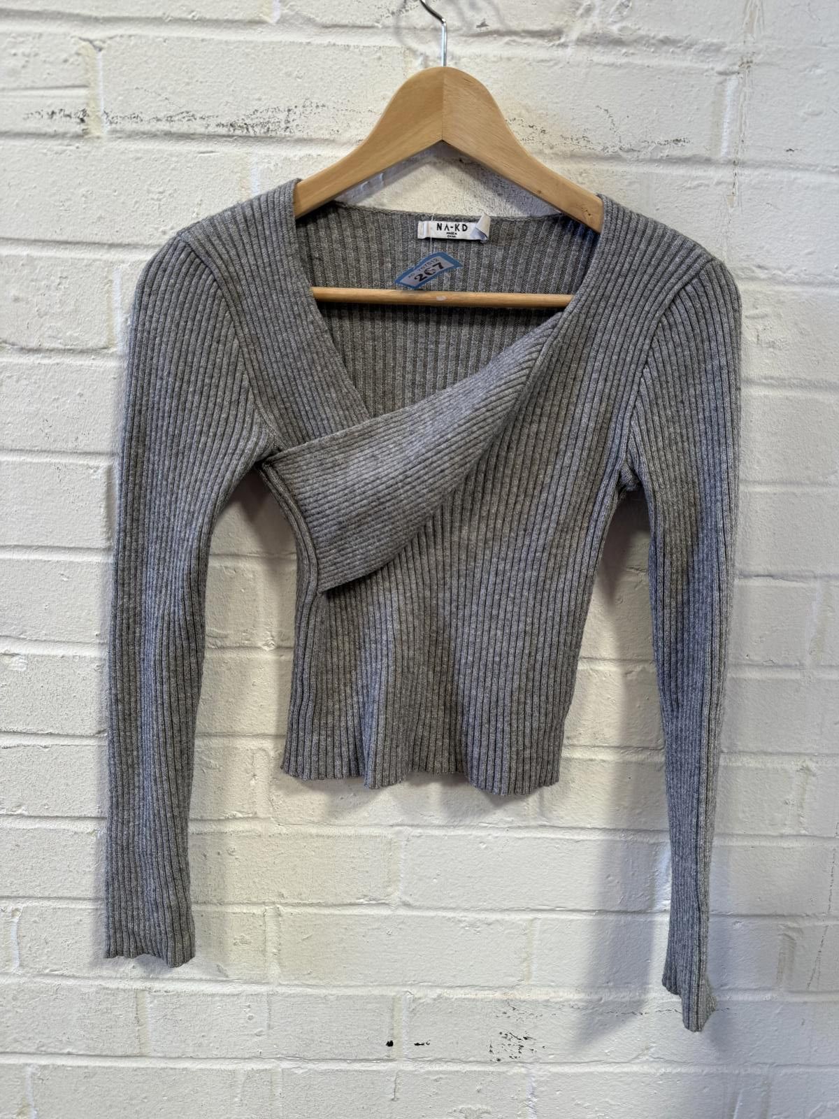 Red Bull RAED Gray Ribbed Knit Long Sleeve Top Size XXS / US 00 / IT 34 - 1 Thumbnail