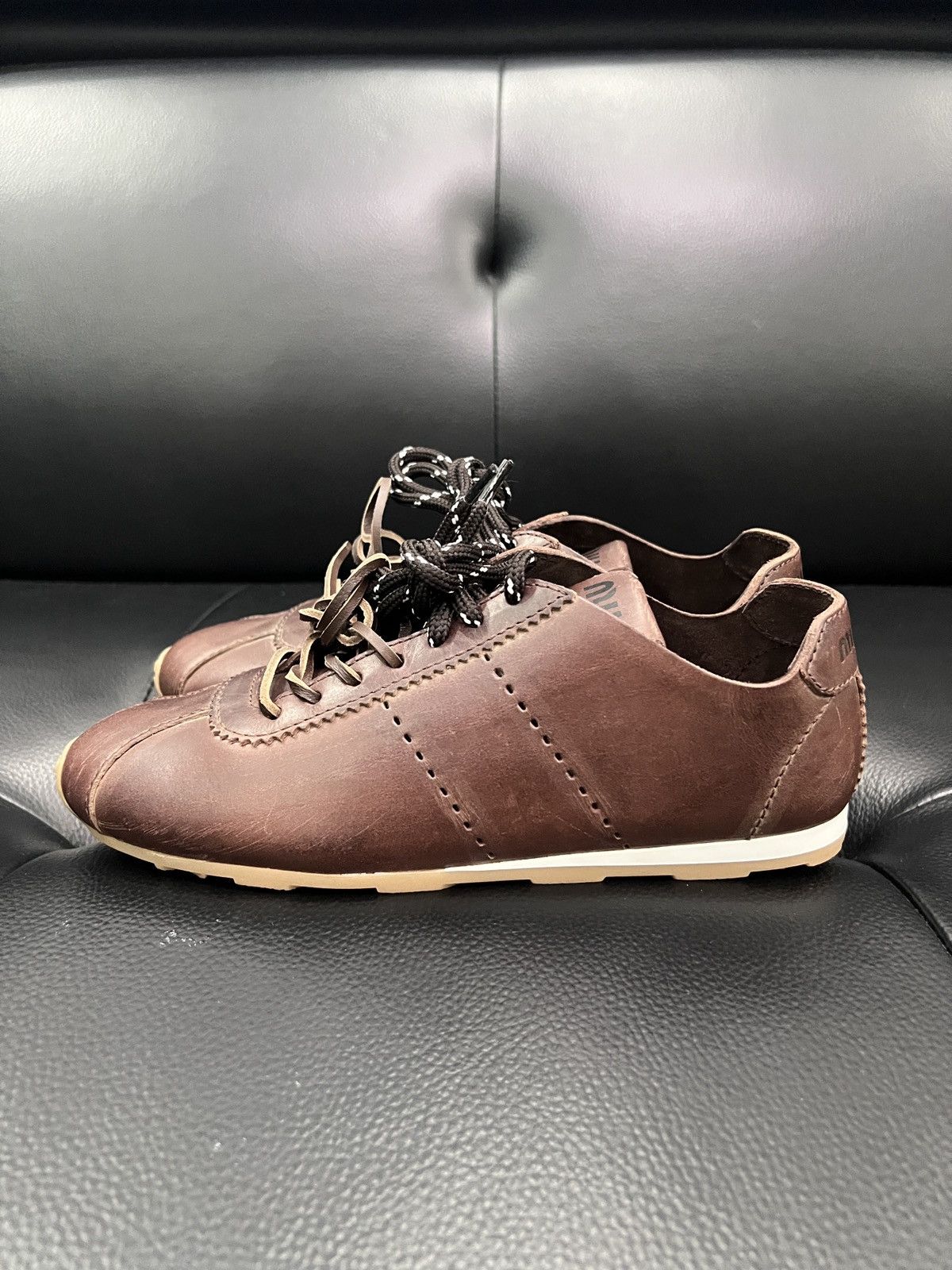 Miu Miu Miu Miu SS26 Plume Distressed Leather Sneakers Size US 6.5 / IT 36.5 - 3 Thumbnail
