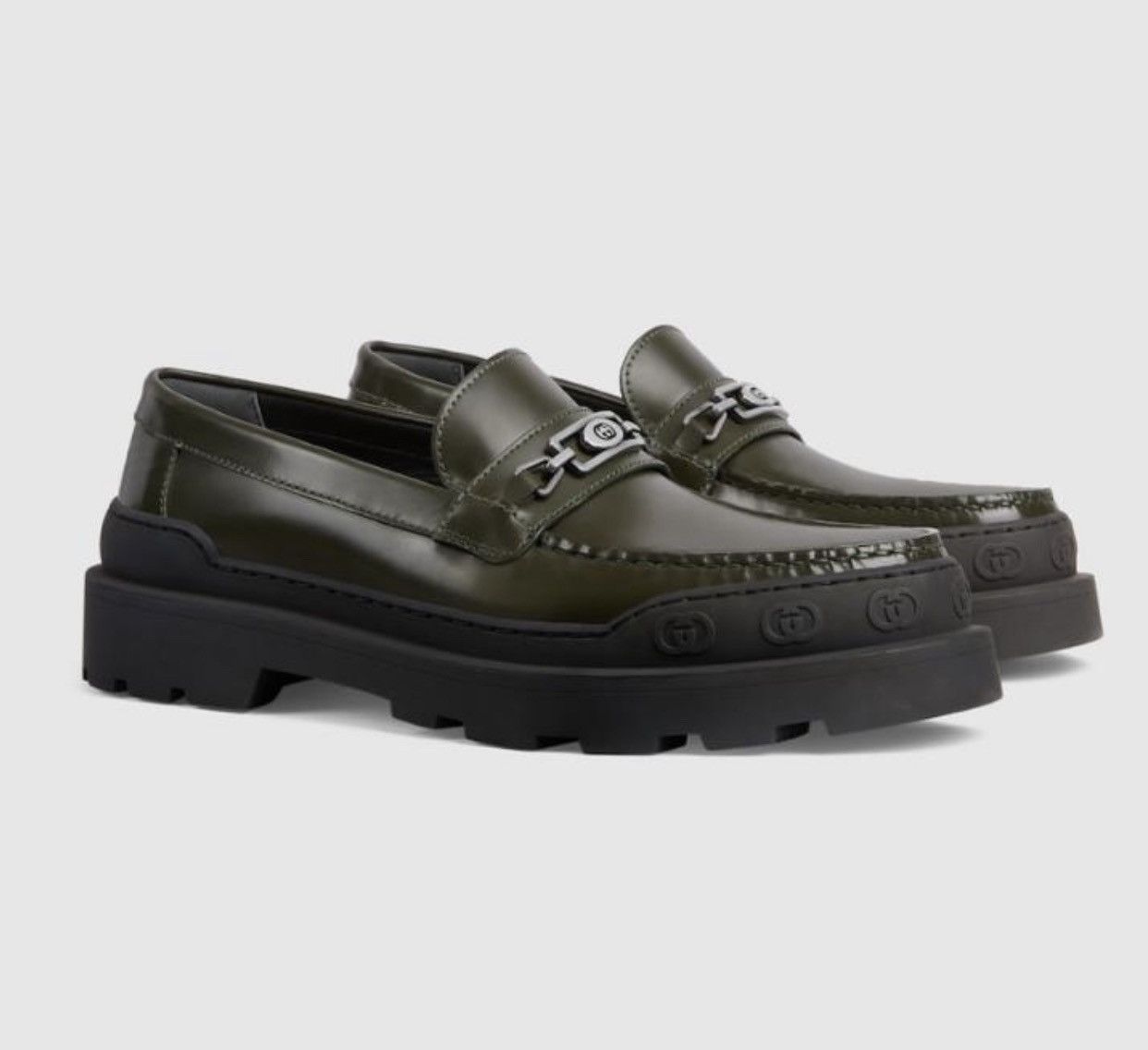 Gucci Loafers with Interlocking G in khaki Size US 9 / EU 42 - 1 Thumbnail