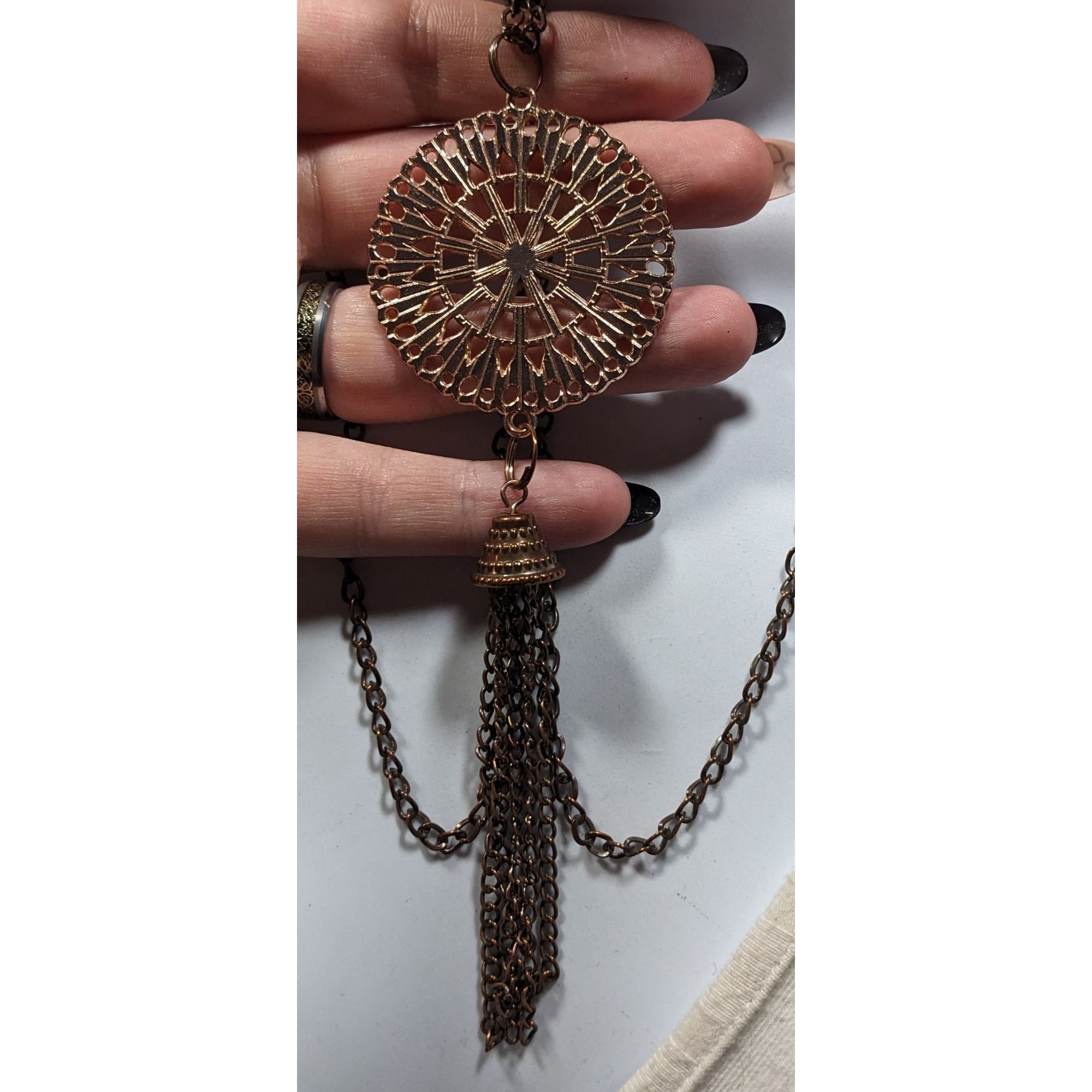 Other Bohemian Copper Tone Medallion Tassel Necklace Size ONE SIZE - 3 Thumbnail