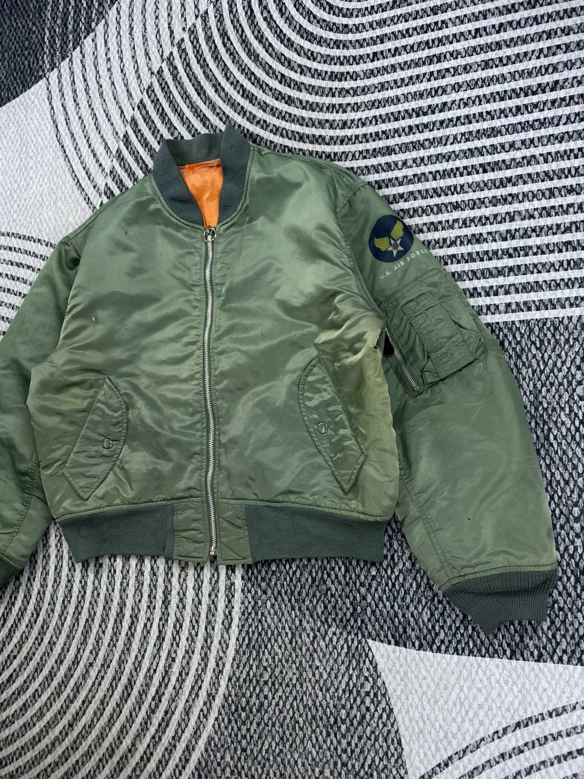 Japanese Brand Vintage U.S Air Force Fullzip Bombers Jacket Size US XL / EU 56 / 4 - 4 Thumbnail