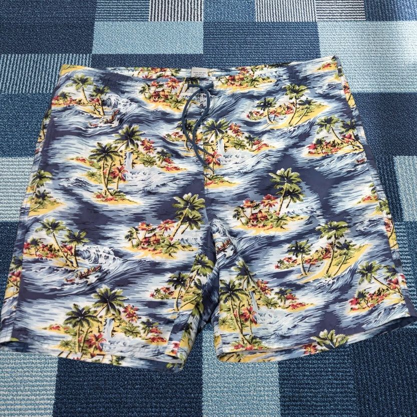Old Navy Old Navy Trunk Shorts Men Large Regular Boardshort Tropical Drawstring Swim Size US 33 - 1 Thumbnail