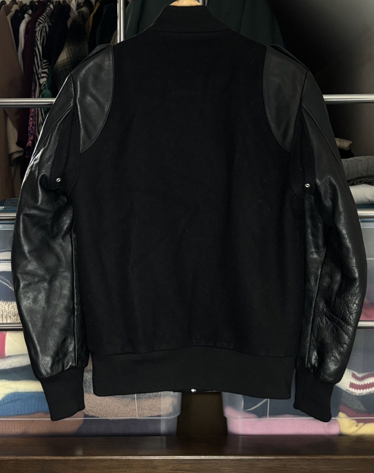 Sandro Sandro Wool & Cow Leather Bomber Jacket Vintage Biker Size US M / EU 48-50 / 2 - 6 Thumbnail
