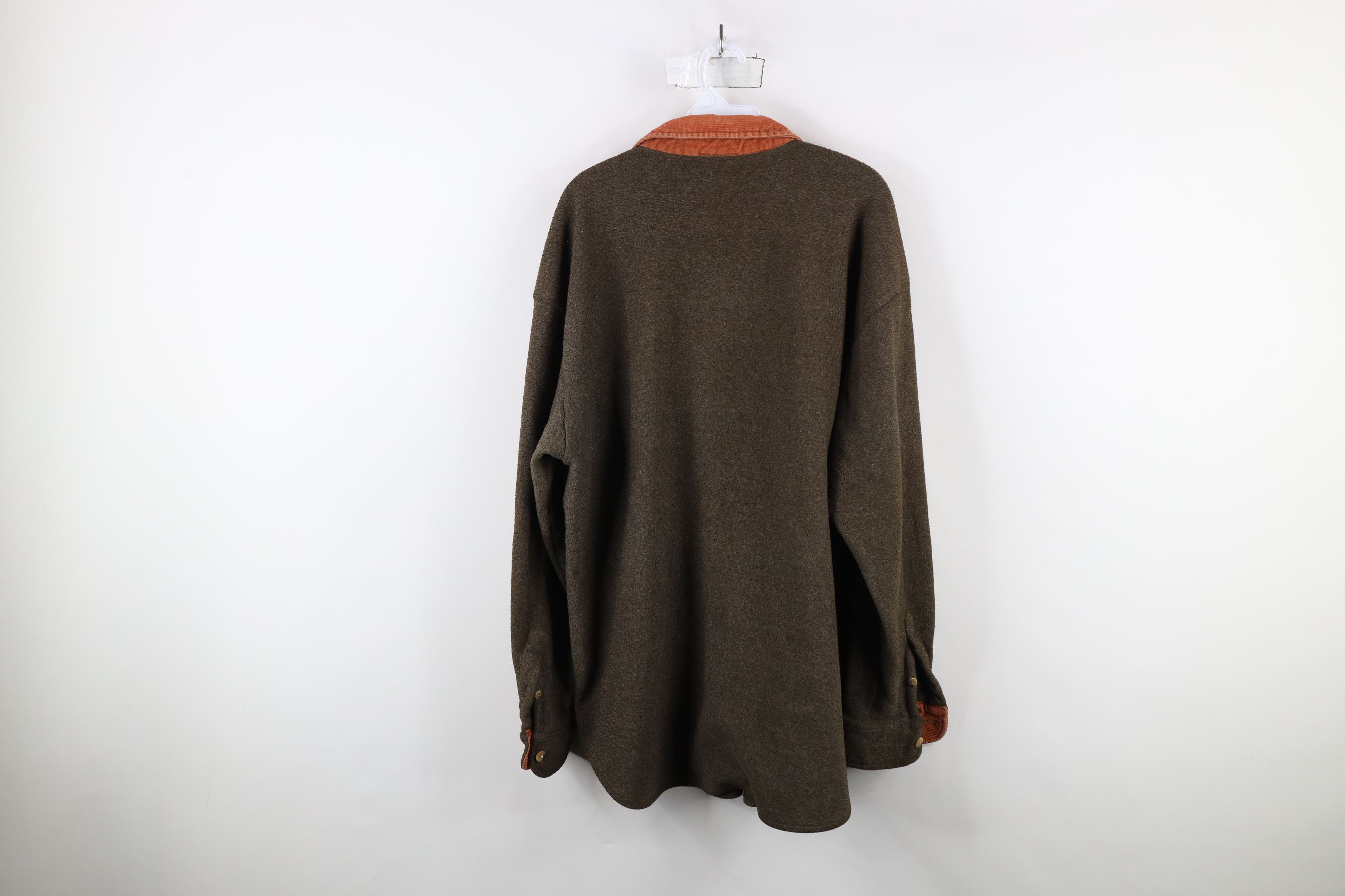 Vintage Vintage 90s Streetwear Corduroy Collar Fleece Shirt Jacket Size US XL / EU 56 / 4 - 12 Thumbnail